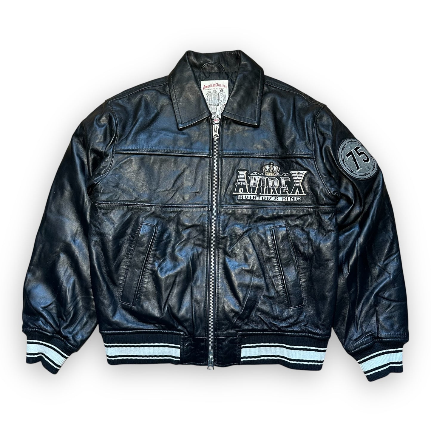 Jacket Avirex Leather Flight Black vintage (M)