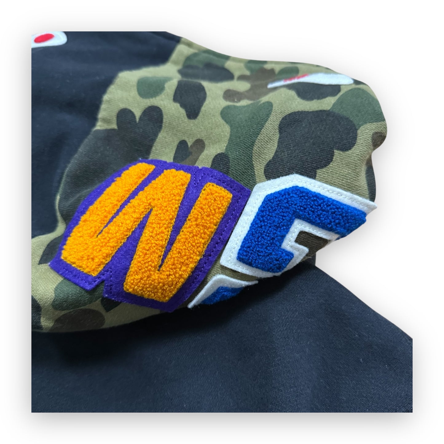 Sweatshirt Hoodie Zip BAPE Shark Camo Black (M)