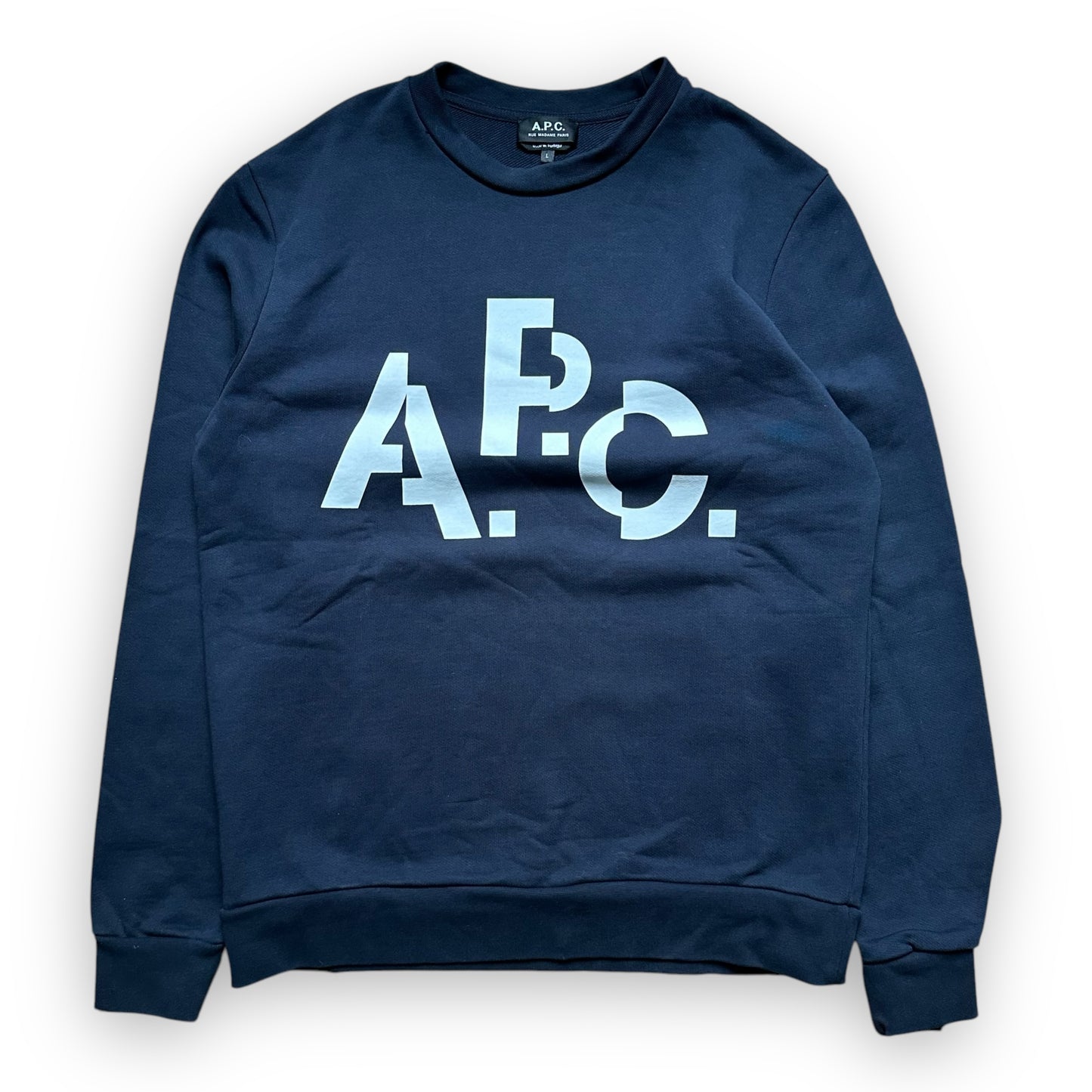 Sweatshirt Crewneck A.P.C Decal Logo Navy (L)