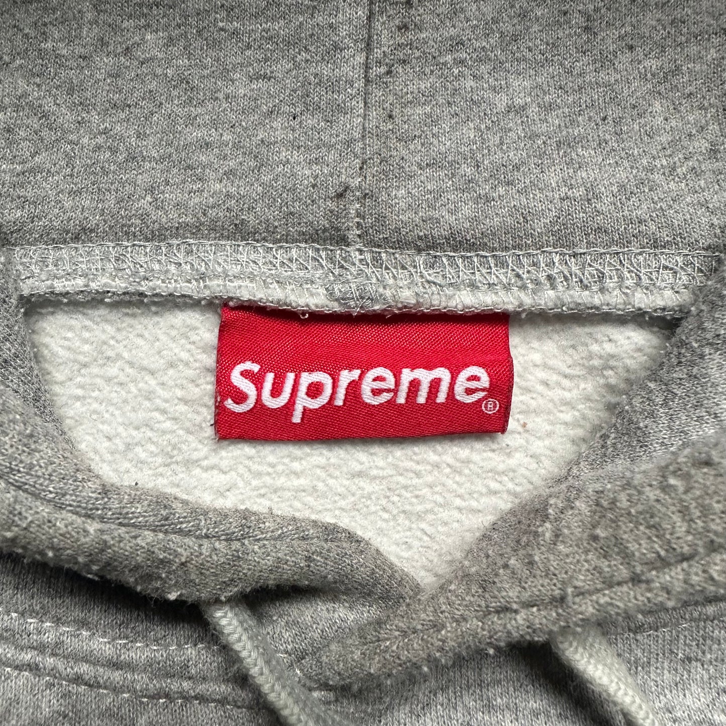 Sweatshirt Hoodie Supreme Raised Embroidery Heather Grey (XL)