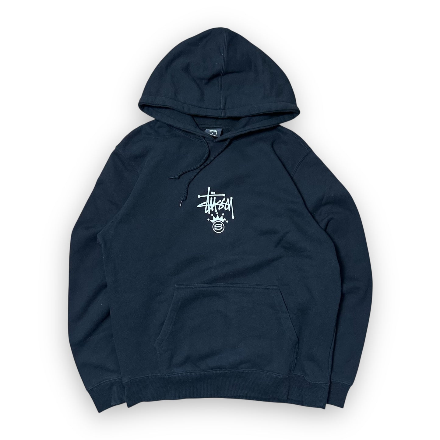 Sweatshirt Hoodie Stussy Spell Out Crown Black (M)