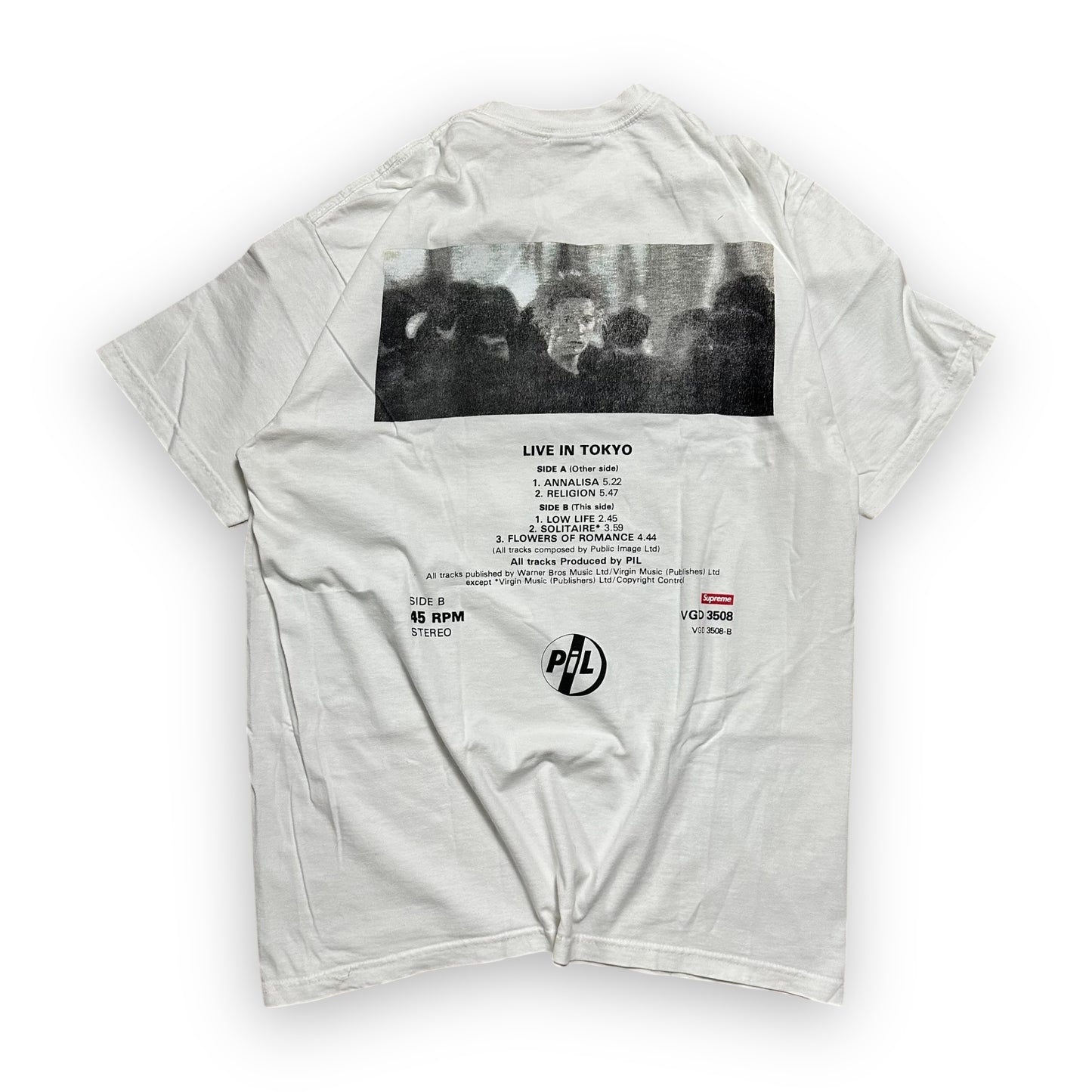Tee Supreme PiL Live In Tokyo White FW22 (M)