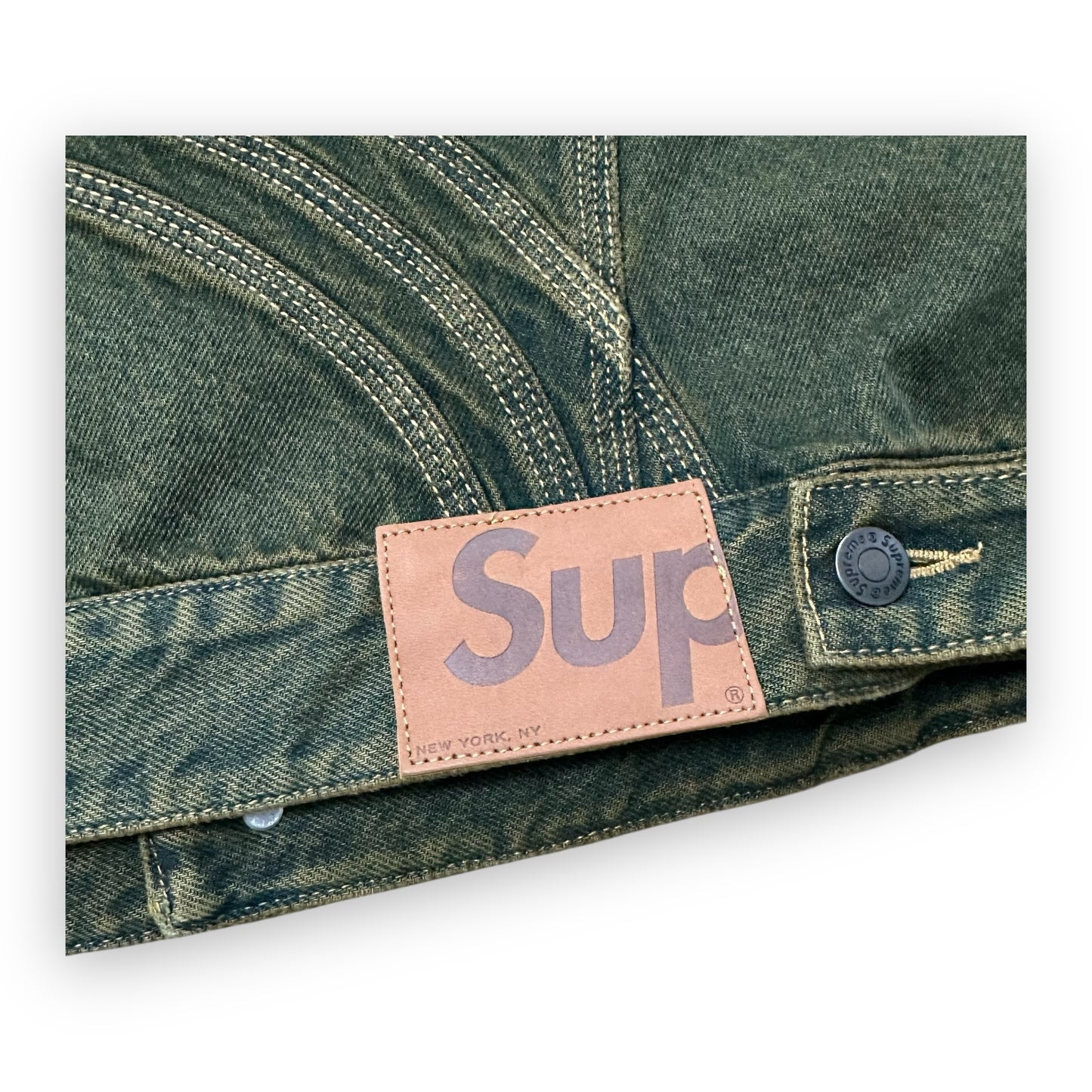 Jacket Supreme Denim S Logo Dirty Green SS24 (S)
