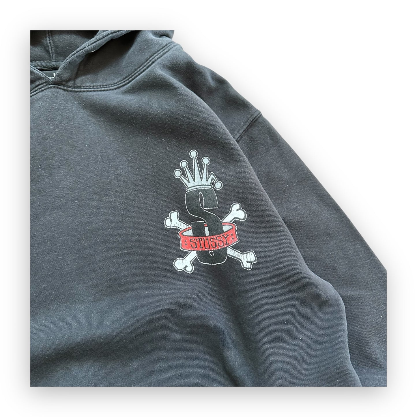 Sweatshirt Hoodie Stussy Crown Black vintage (S)
