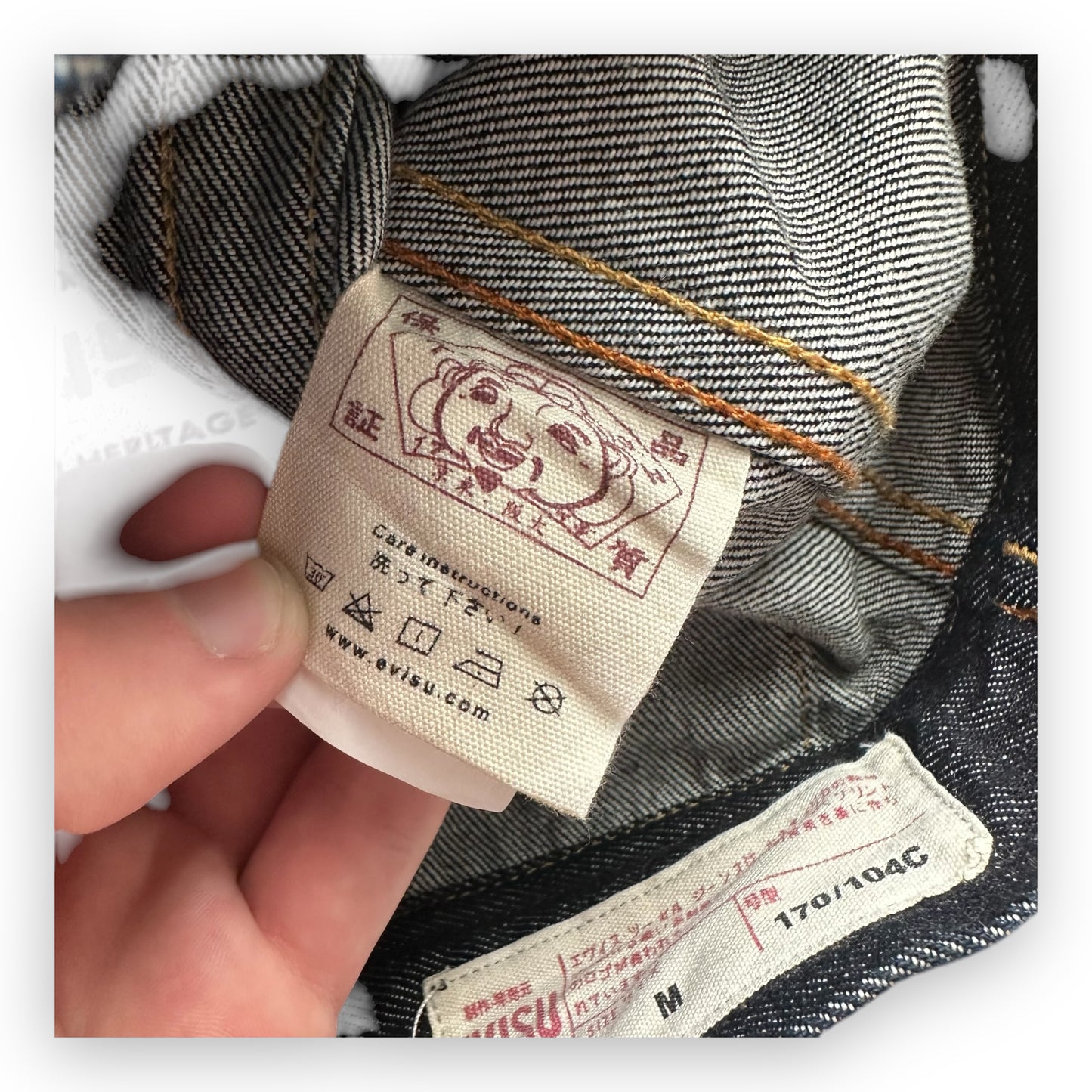 Jacket Evisu Denim Red Gold Embroidery (S)