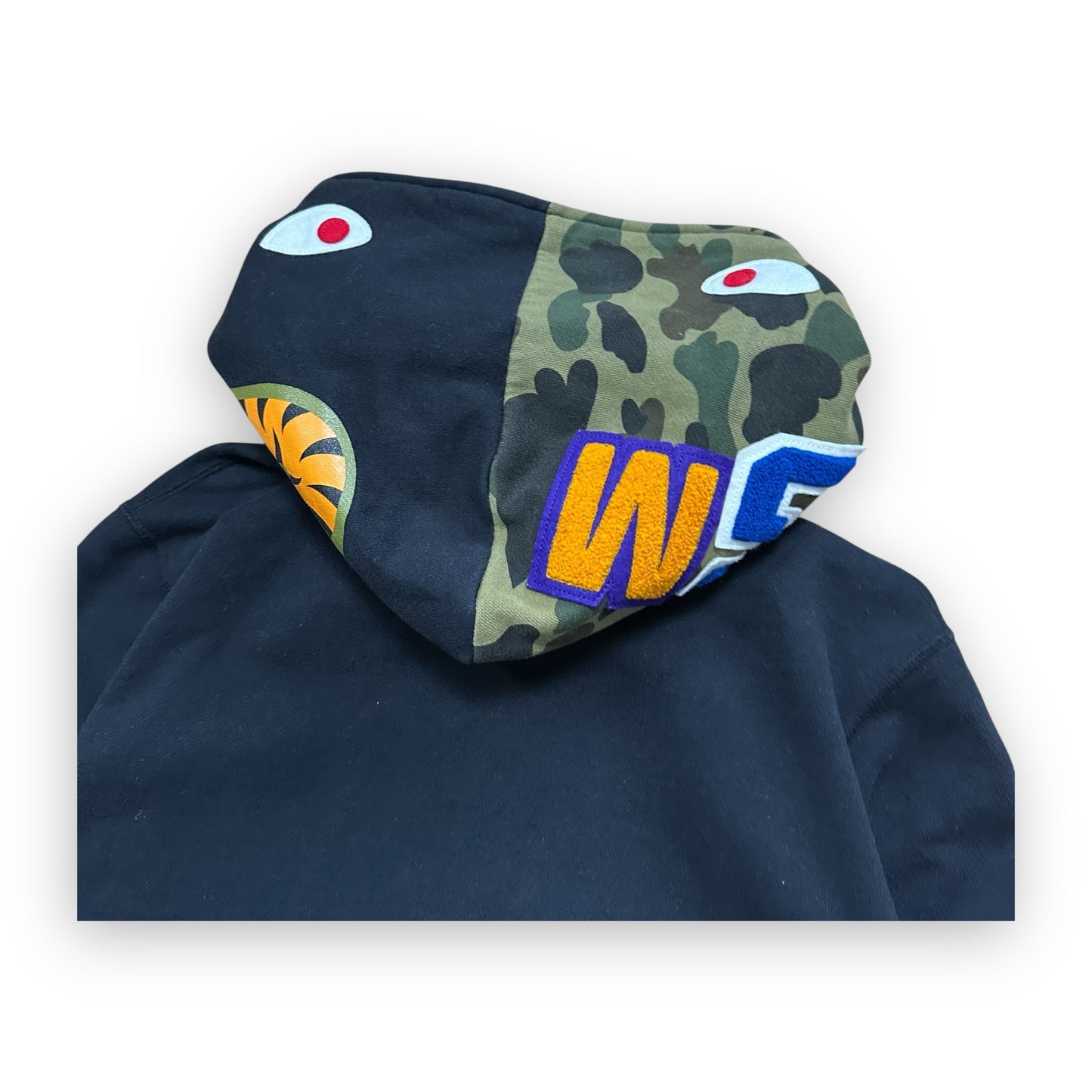 Sweatshirt Hoodie Zip BAPE Shark Camo Black (M)