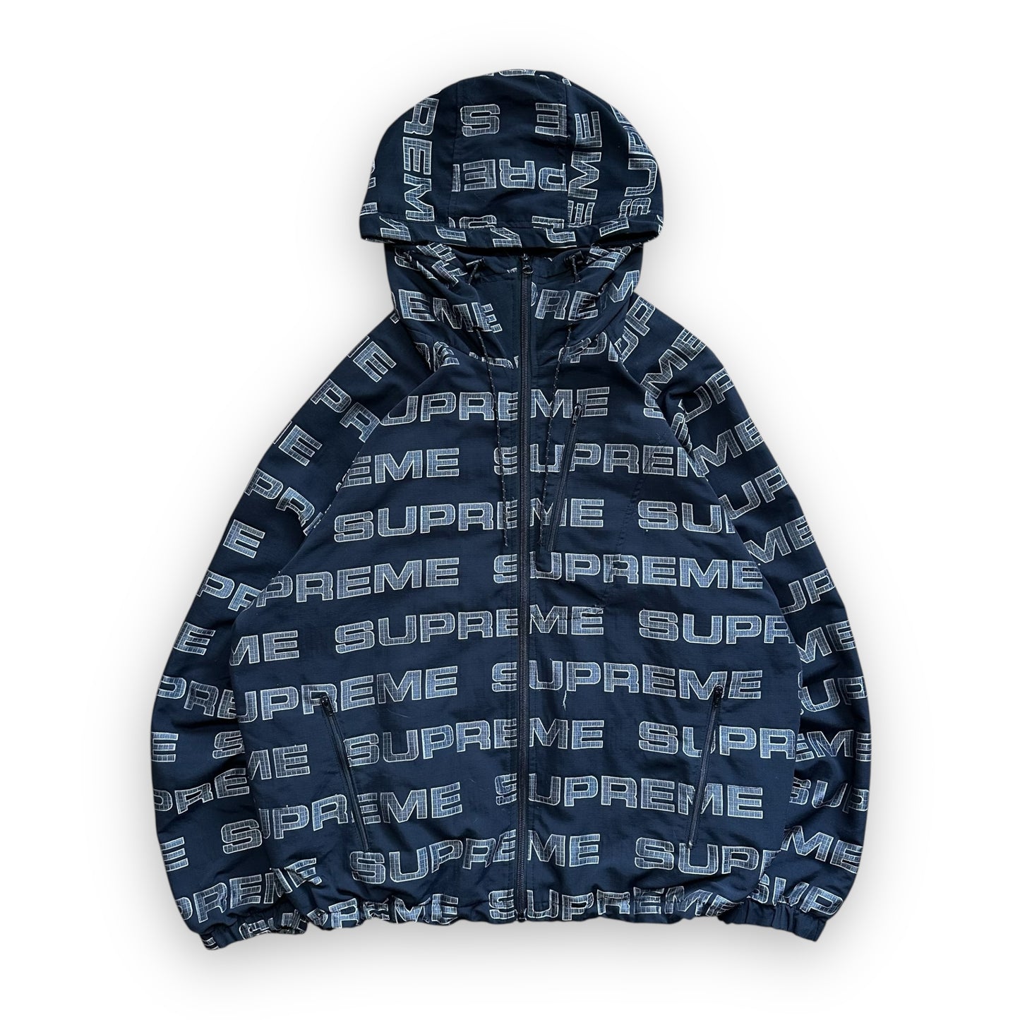 Jacket Supreme Logo Ripstop Hooded Black FW21 (M)