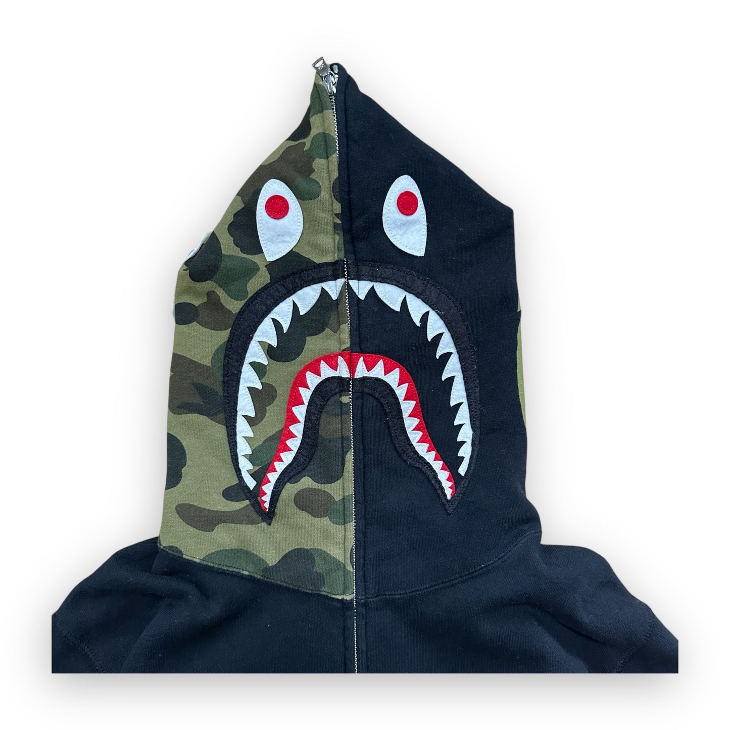 Sweatshirt Hoodie Zip BAPE Shark Camo Black (M)