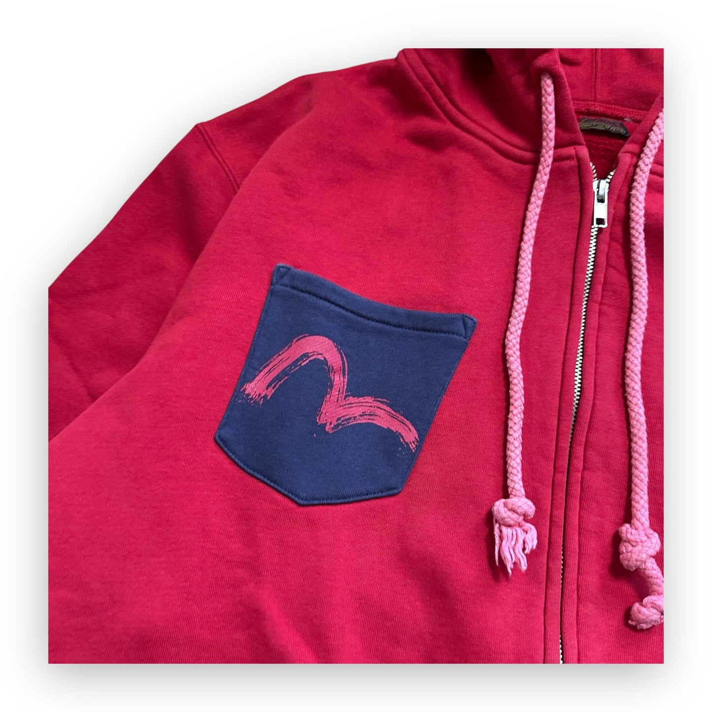 Sweatshirt Hoodie Zip Evisu Multi Pocket Red (L)