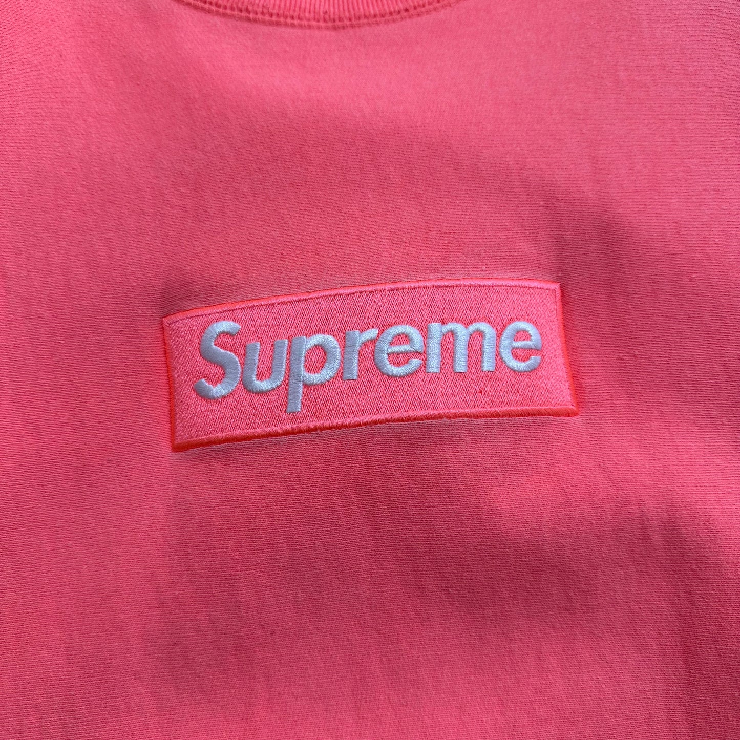 Sweatshirt Crewneck Supreme Box Logo Fluorescent Pink FW18 (L)