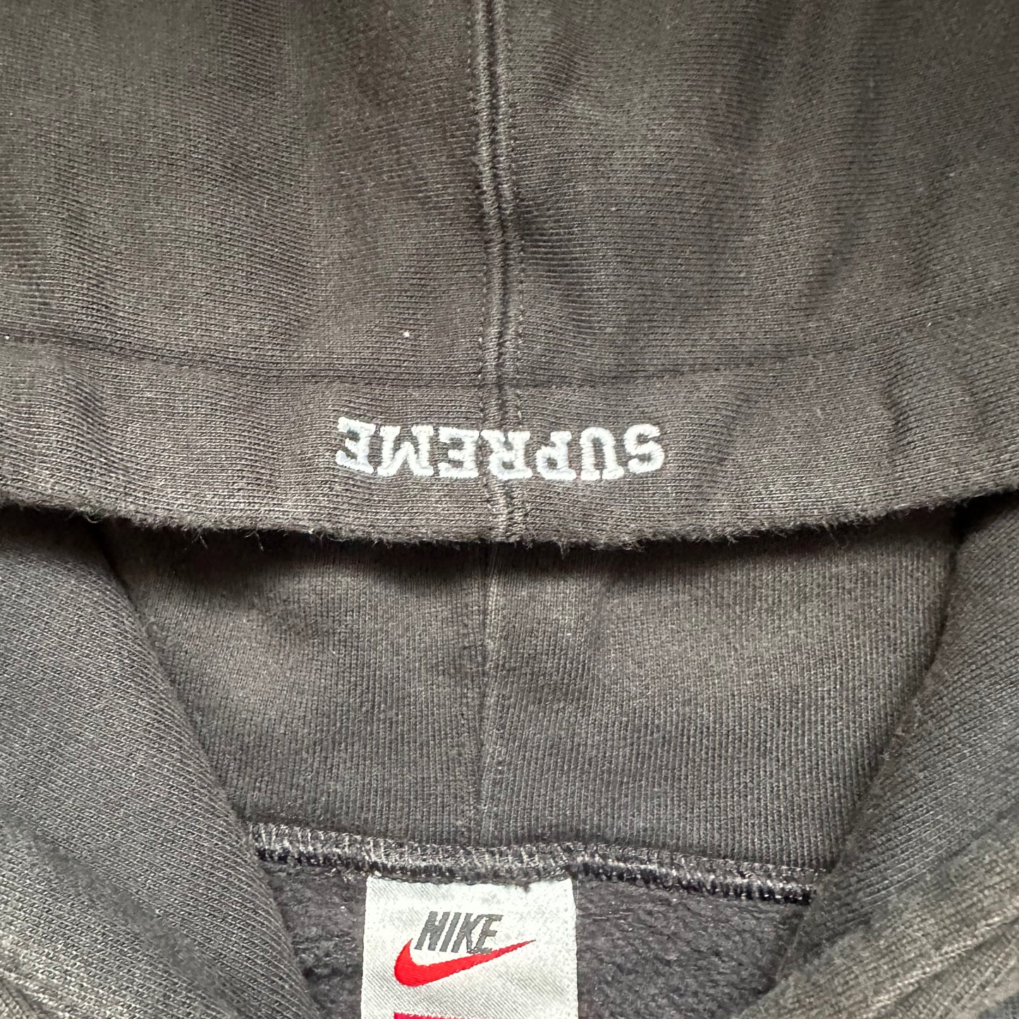 Sweatshirt Hoodie Supreme Nike Leather Applique Black FW19 (M)