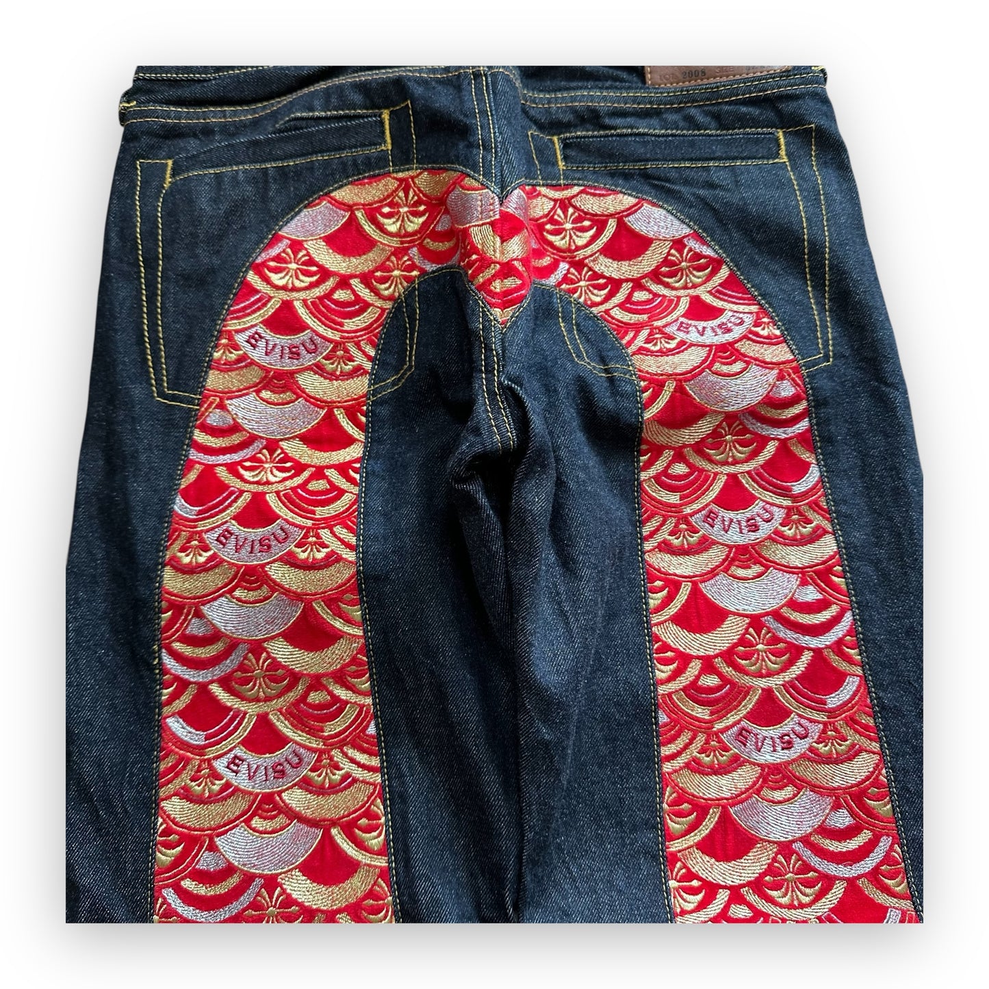 Jeans Evisu Daicock Embroidery Limited Edition Lot 2008 Red/Gold (S)