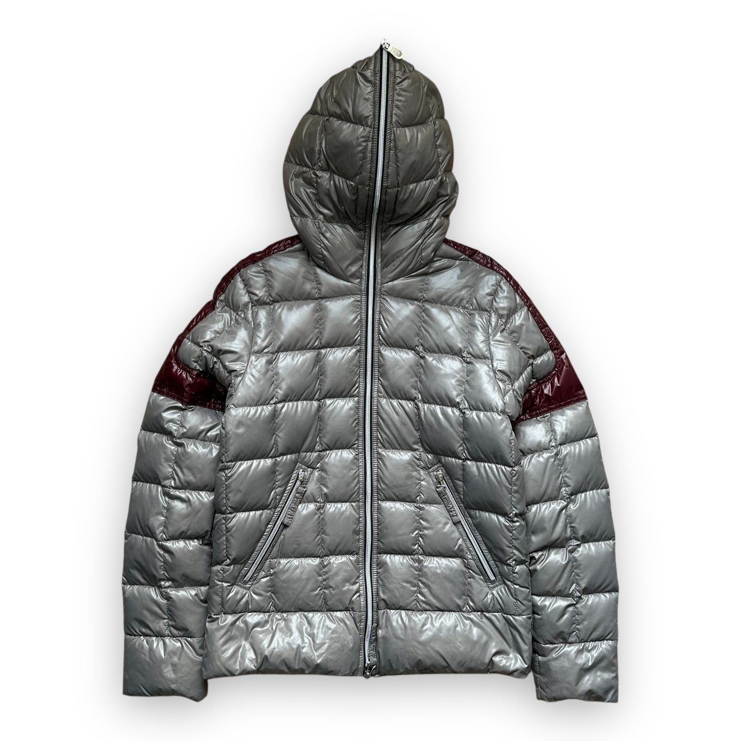 Puffer Jacket Duvetica Full Zip Grey Burgundy (M)