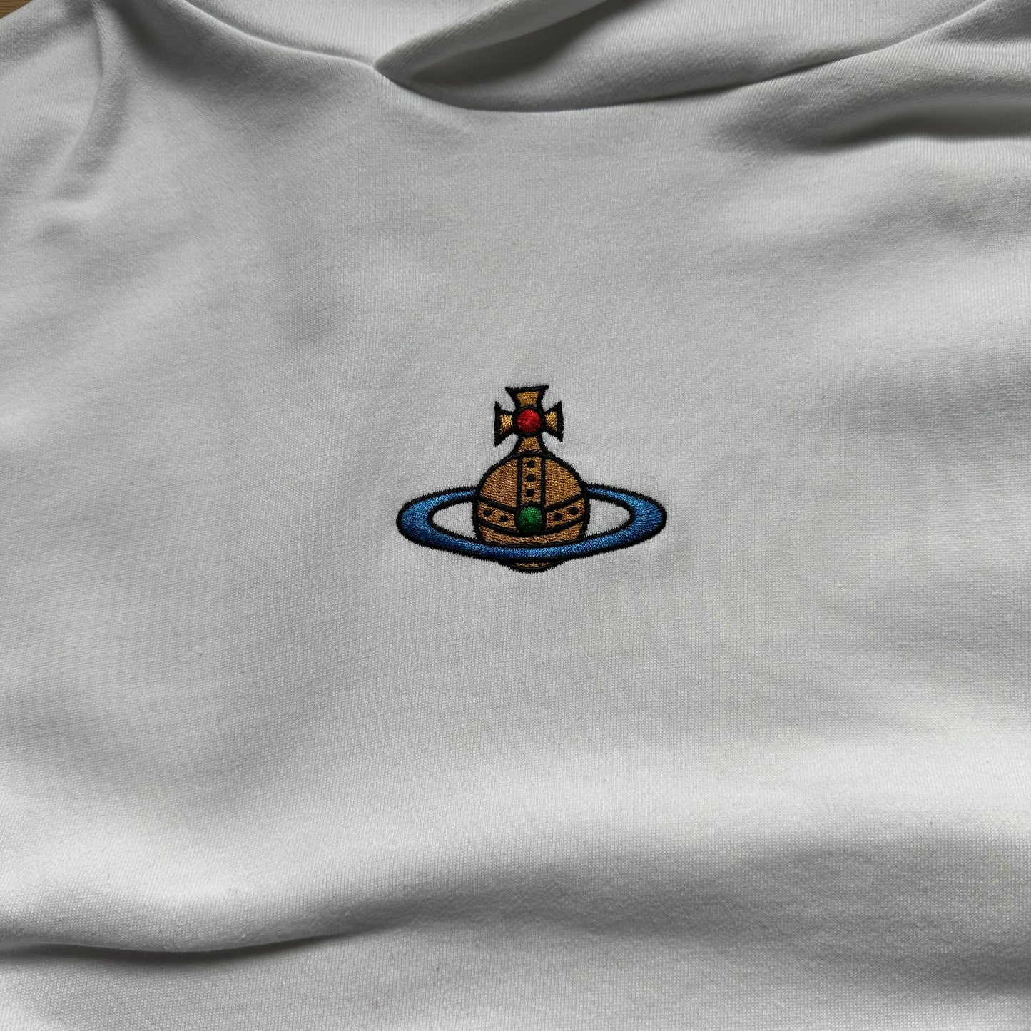 Sweatshirt Hoodie Vivienne Westwood Embroidered Logo White (M)
