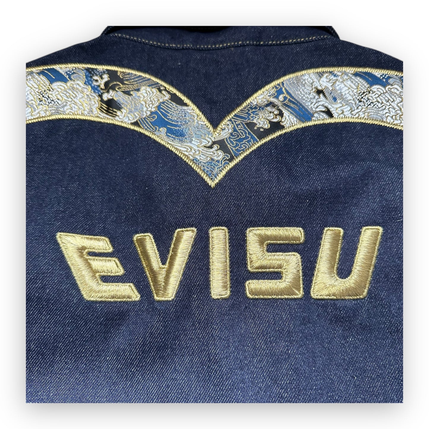 Jacket Evisu Denim Seagull Embroidery Gold/Silver (M)
