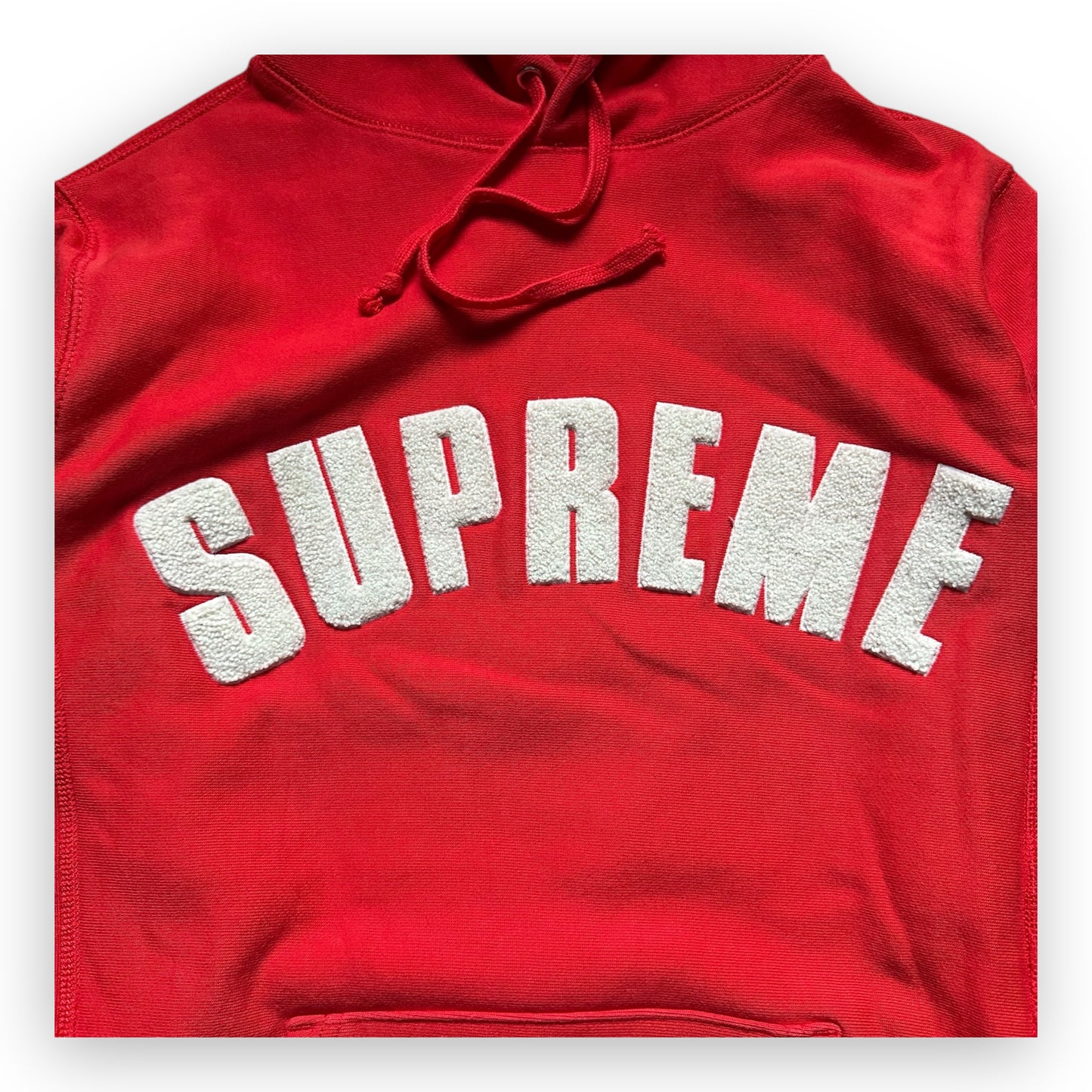 Sweatshirt Hoodie Supreme Chenille Arc Logo Red FW17 (M)