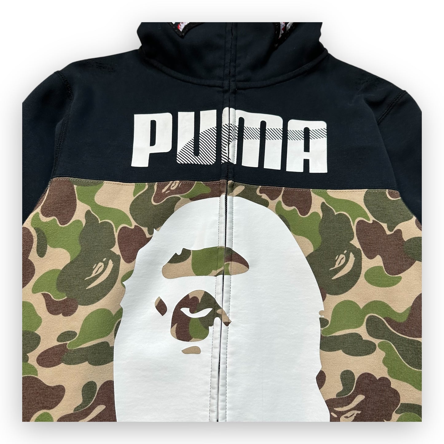 Sweatshirt Hoodie Full zip BAPE x Puma ABC Cali Shark Black Green