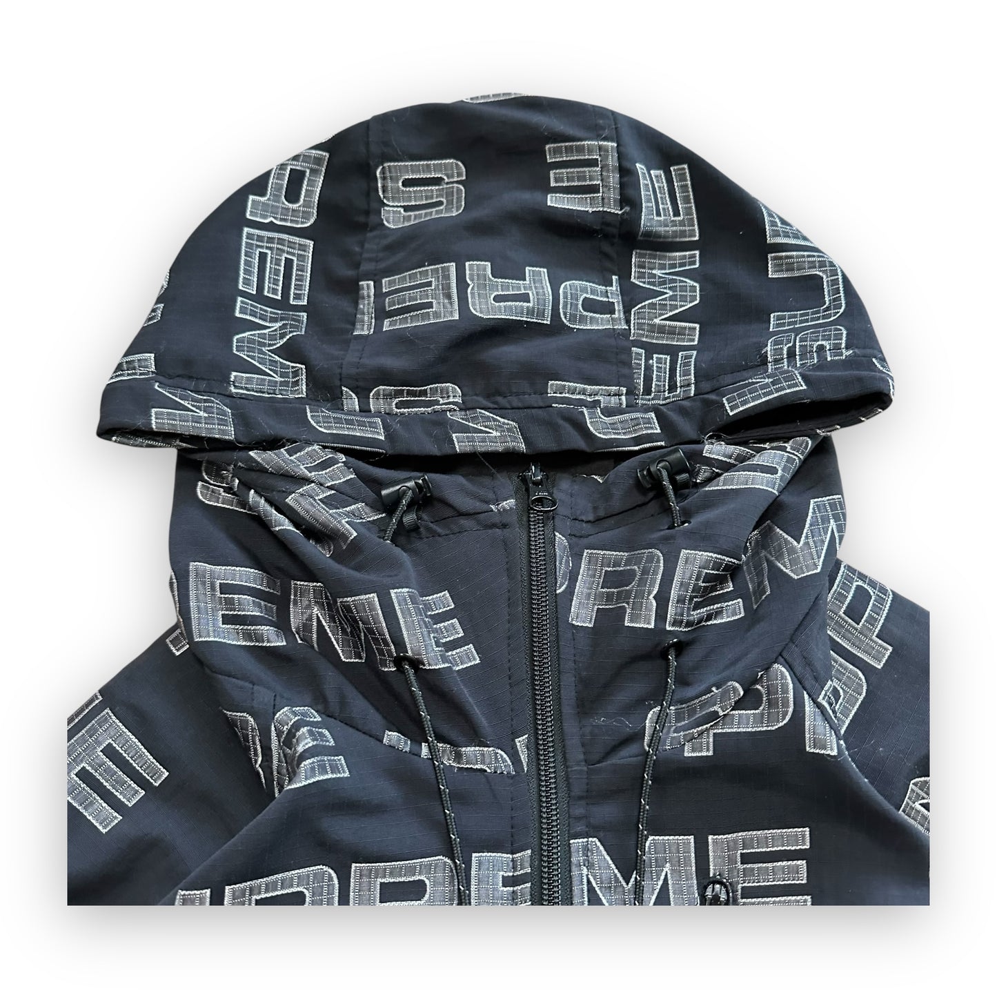 Jacket Supreme Logo Ripstop Hooded Black FW21 (M)