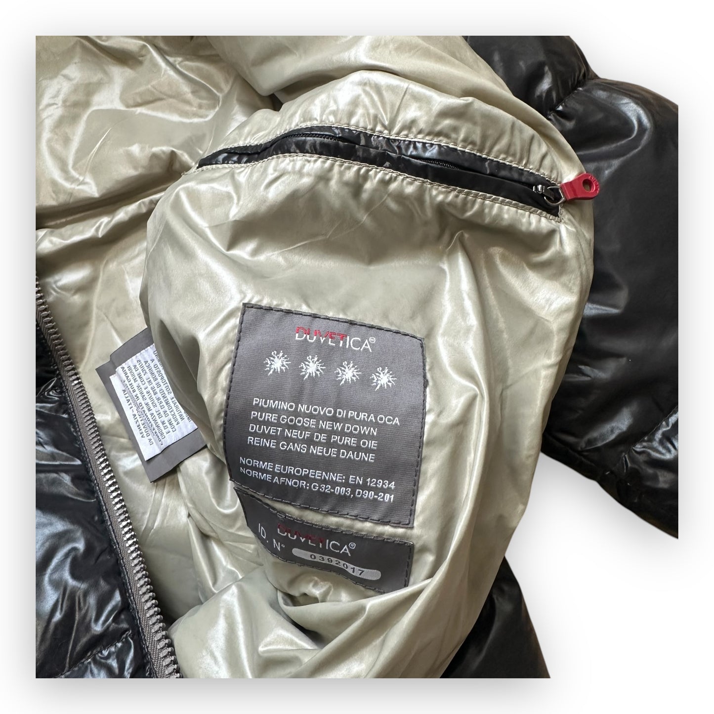 Puffer Jacket Duvetica Full Zip Black Sage Green (S)