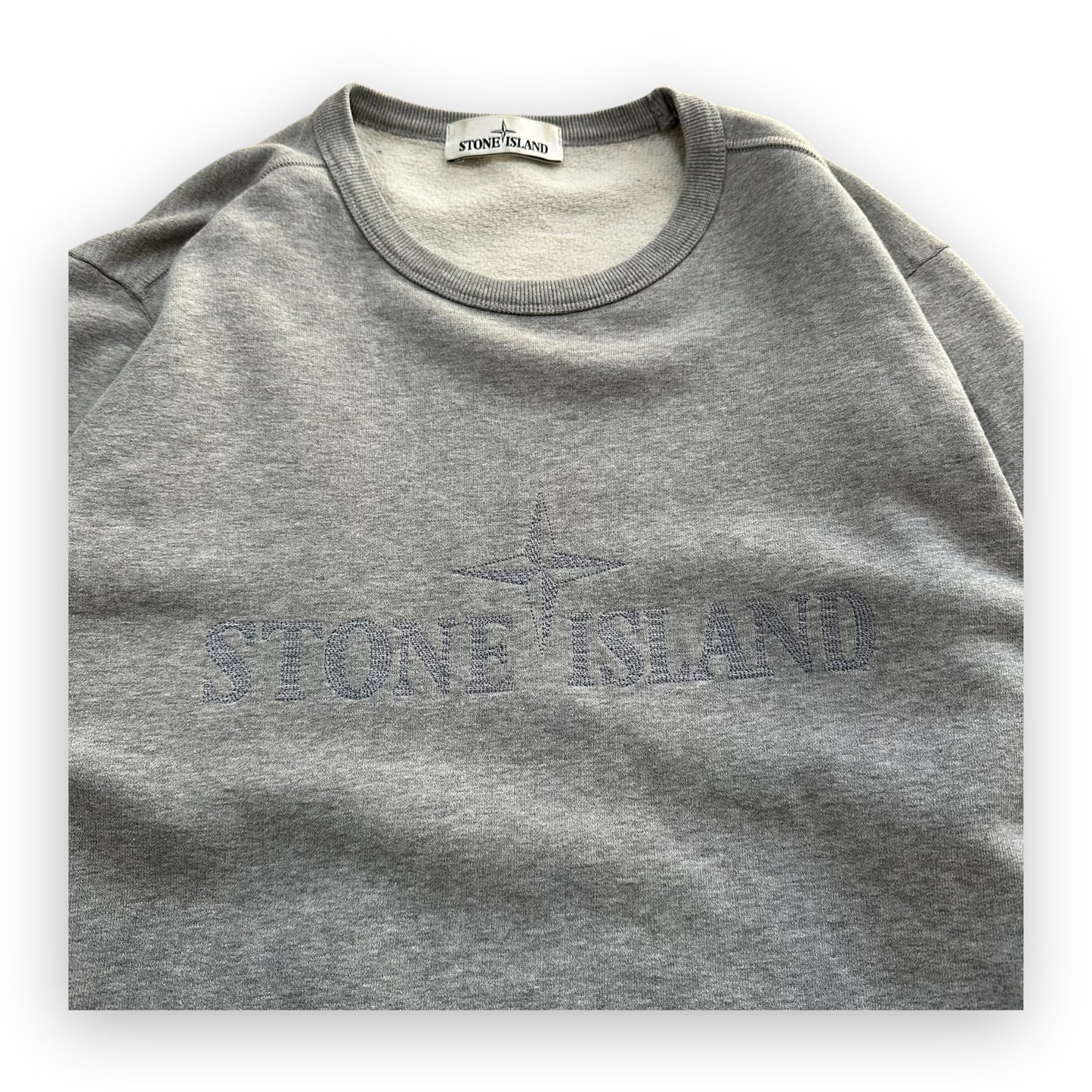 Sweatshirt Crewneck Stone Island Embroidery Logo Grey (M)