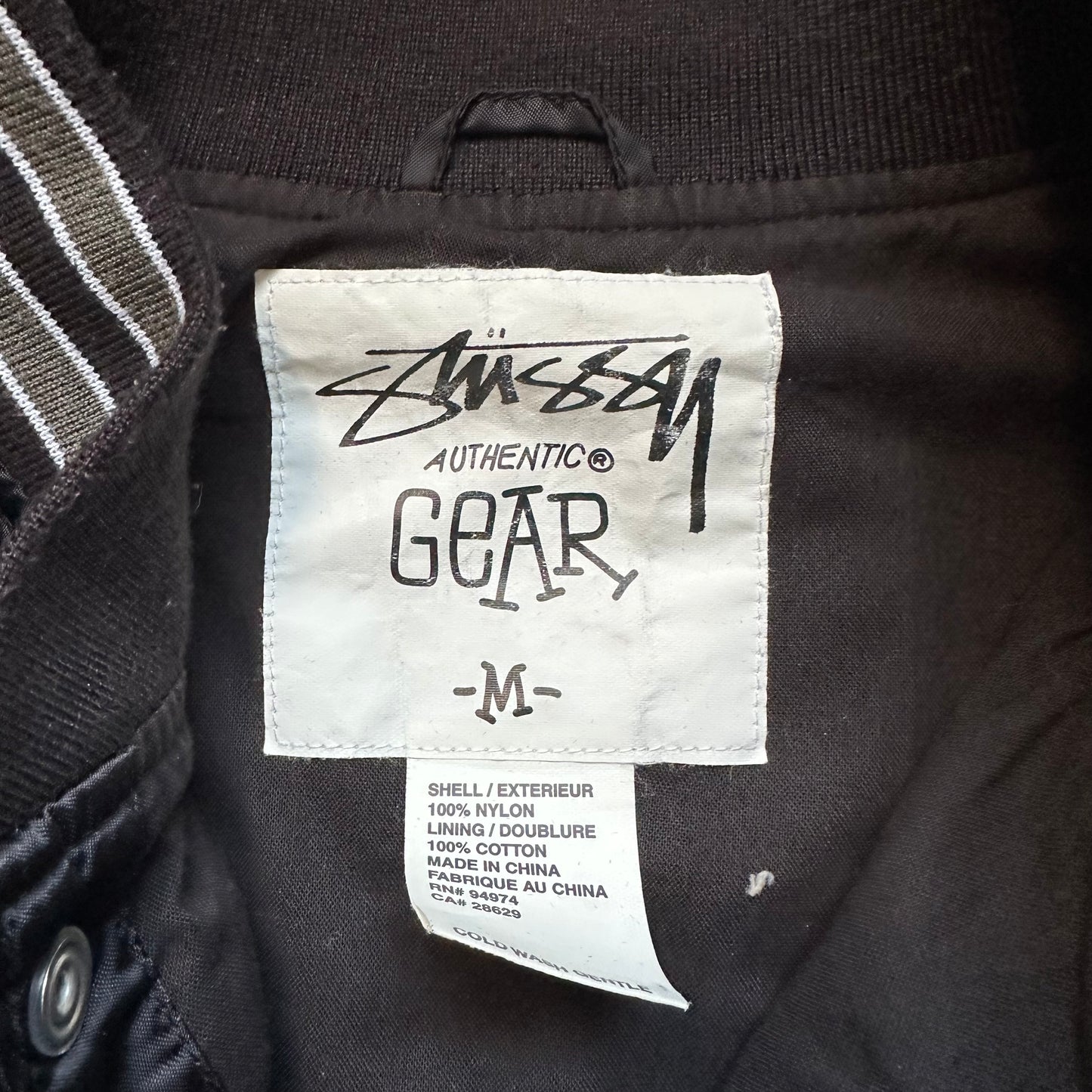 Jacket Stussy Varsity Bomber Nylon Black vintage (M)