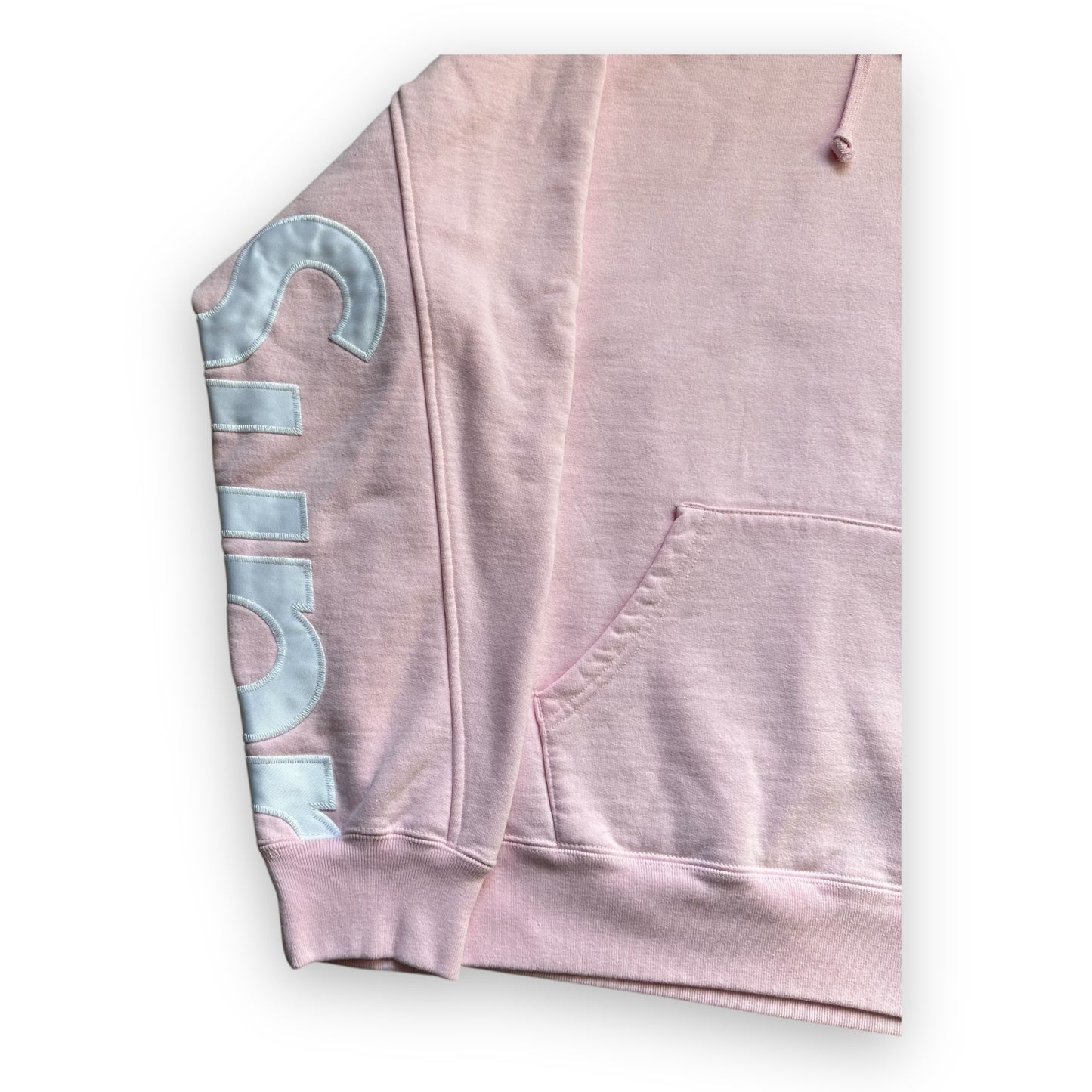 Sweatshirt Hoodie Supreme Cropped Panels Light Pink SS22 (L)