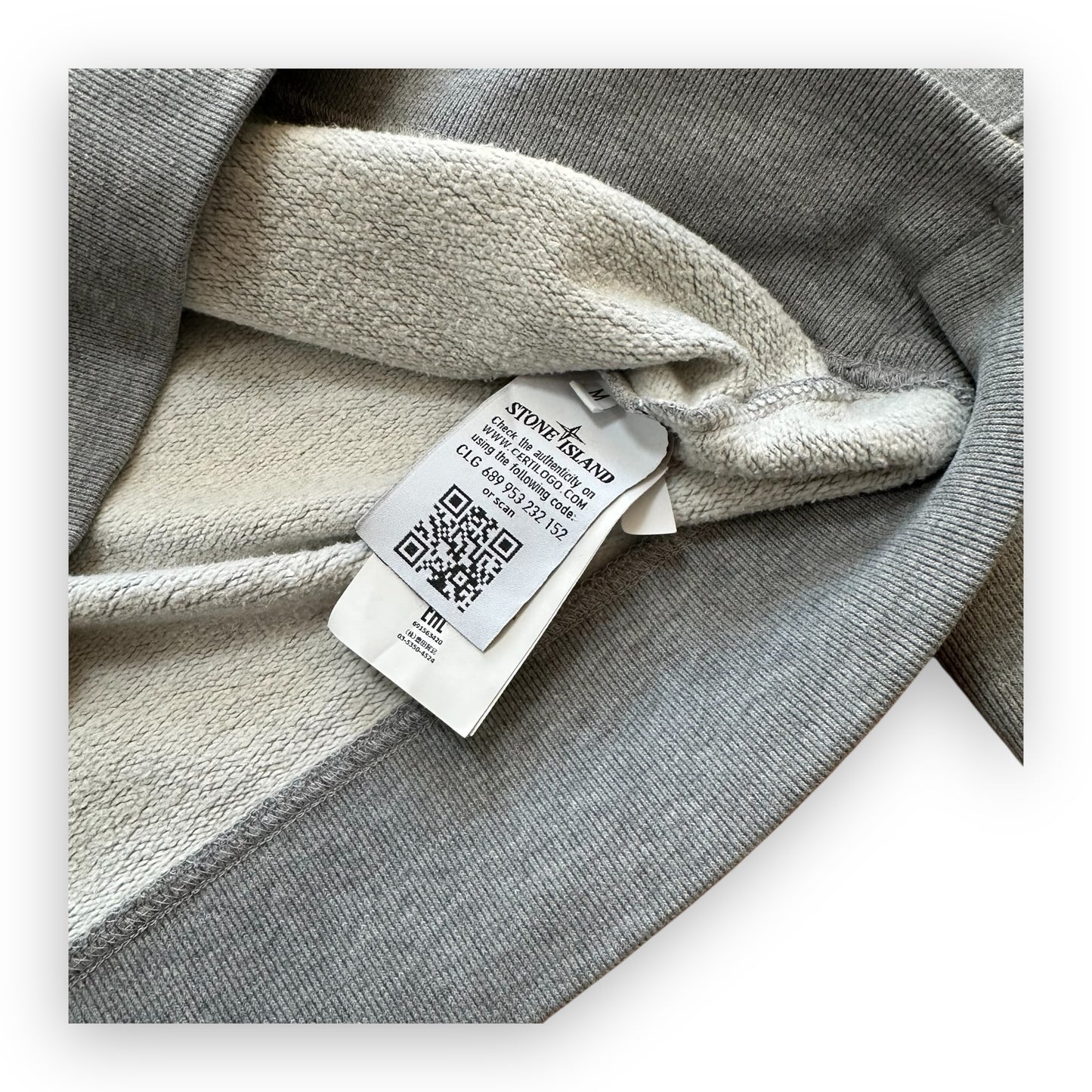 Sweatshirt Crewneck Stone Island Embroidery Logo Grey (M)