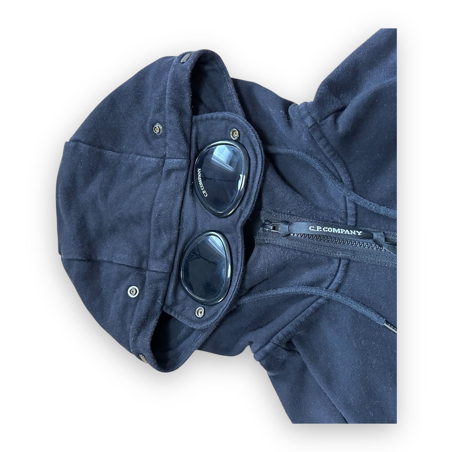 Sweatshirt Hoodie Zip C.P Company Goggle Black (M)