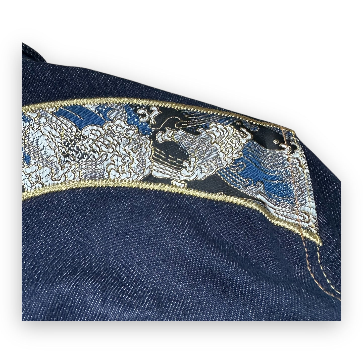 Jacket Evisu Denim Seagull Embroidery Gold/Silver (M)