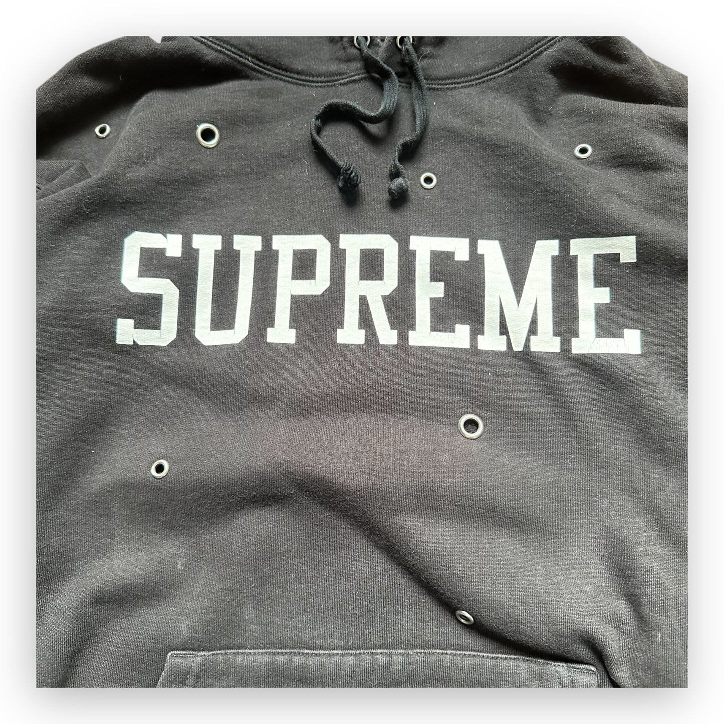 Sweatshirt Hoodie Supreme Eyelet Black SS20 (M)