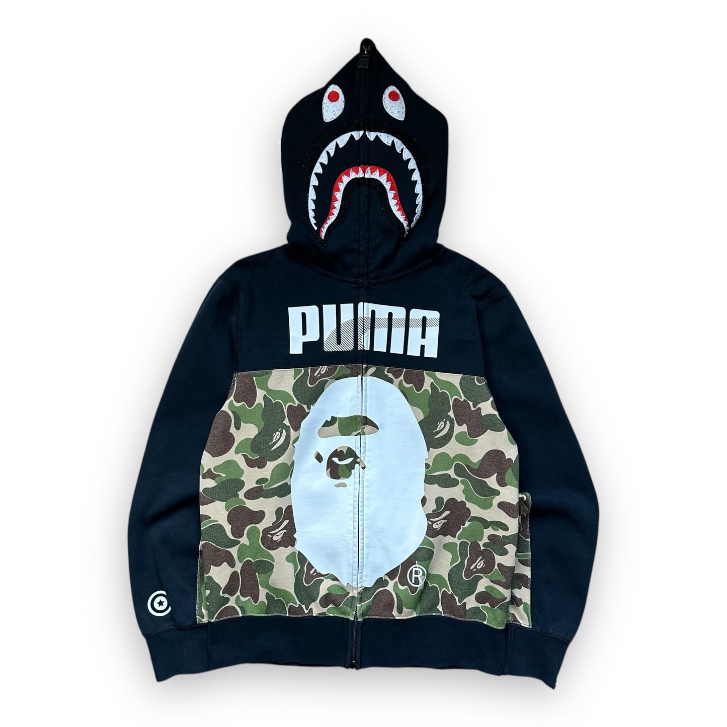 Sweatshirt Hoodie Full zip BAPE x Puma ABC Cali Shark Black Green