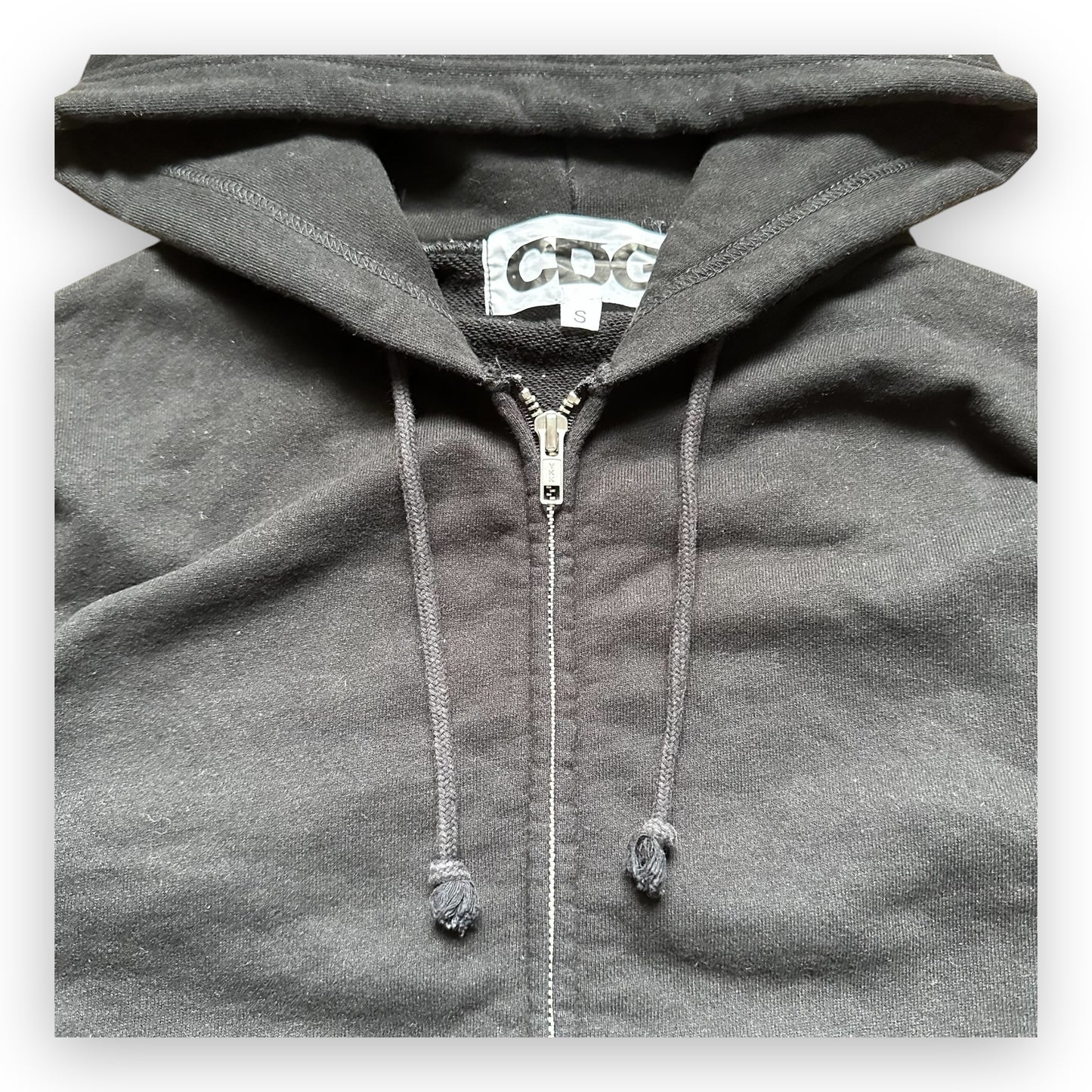 Sweatshirt Hoodie Zip Up CDG Black Green (S)