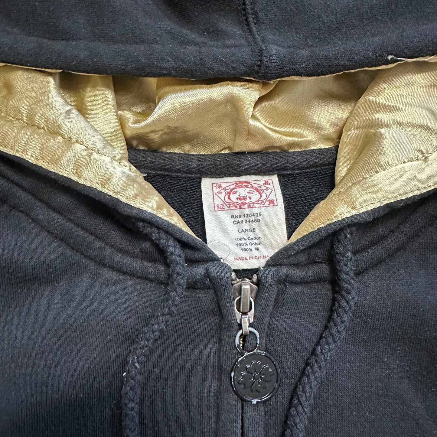 Sweatshirt Hoodie Zip Evisu Black Gold (M)