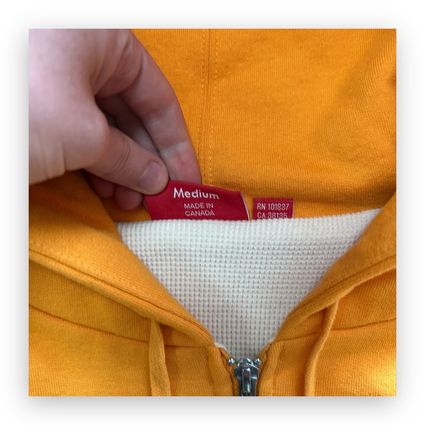 Sweatshirt Hoodie Zip Supreme Thermal Tangerine FW19 (M)