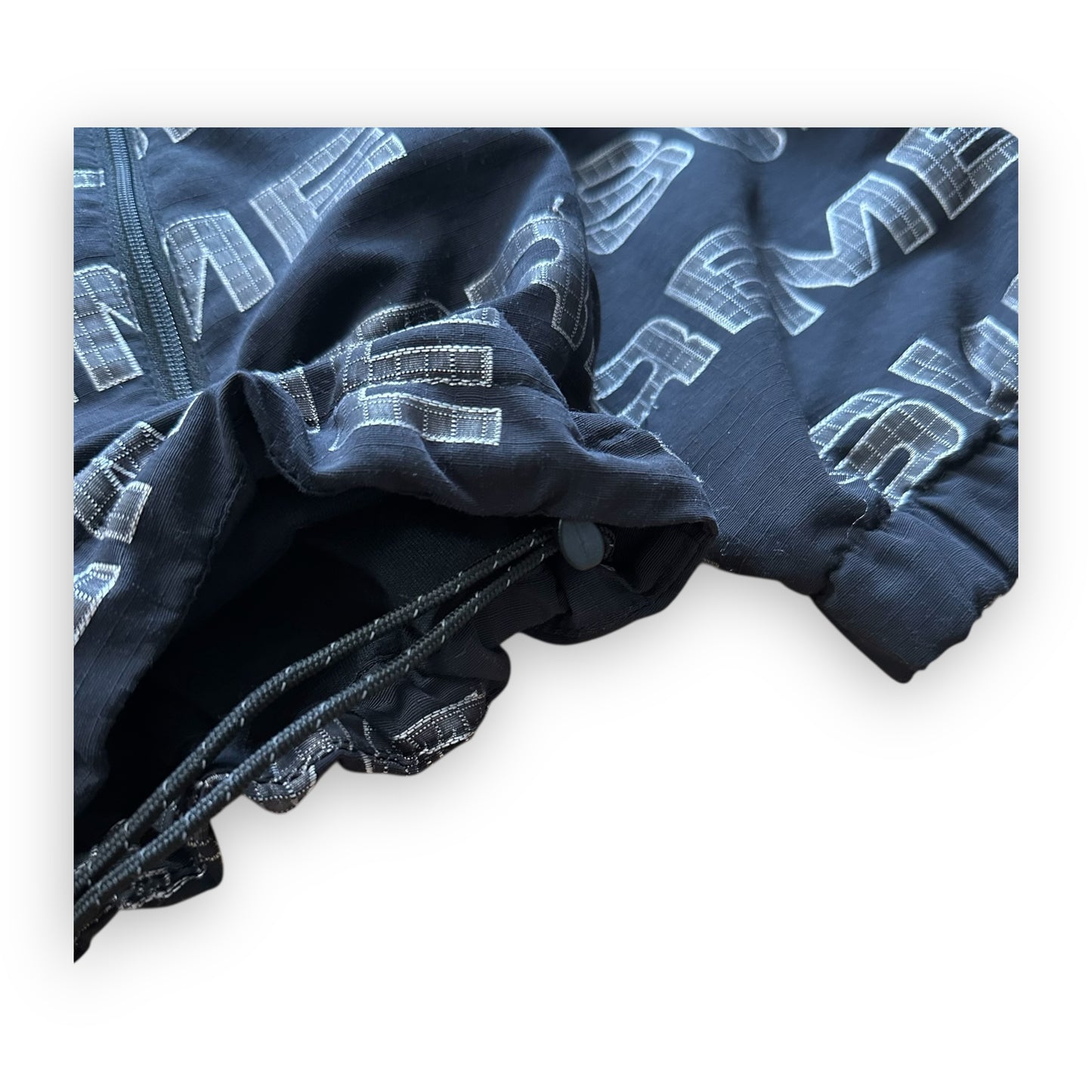 Jacket Supreme Logo Ripstop Hooded Black FW21 (M)