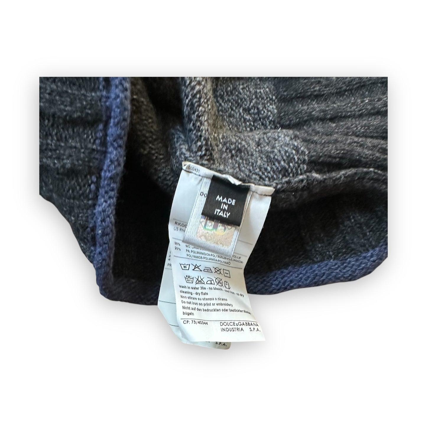 Sweater Dolce & Gabbana Pattern Black Grey Blue vintage (M)
