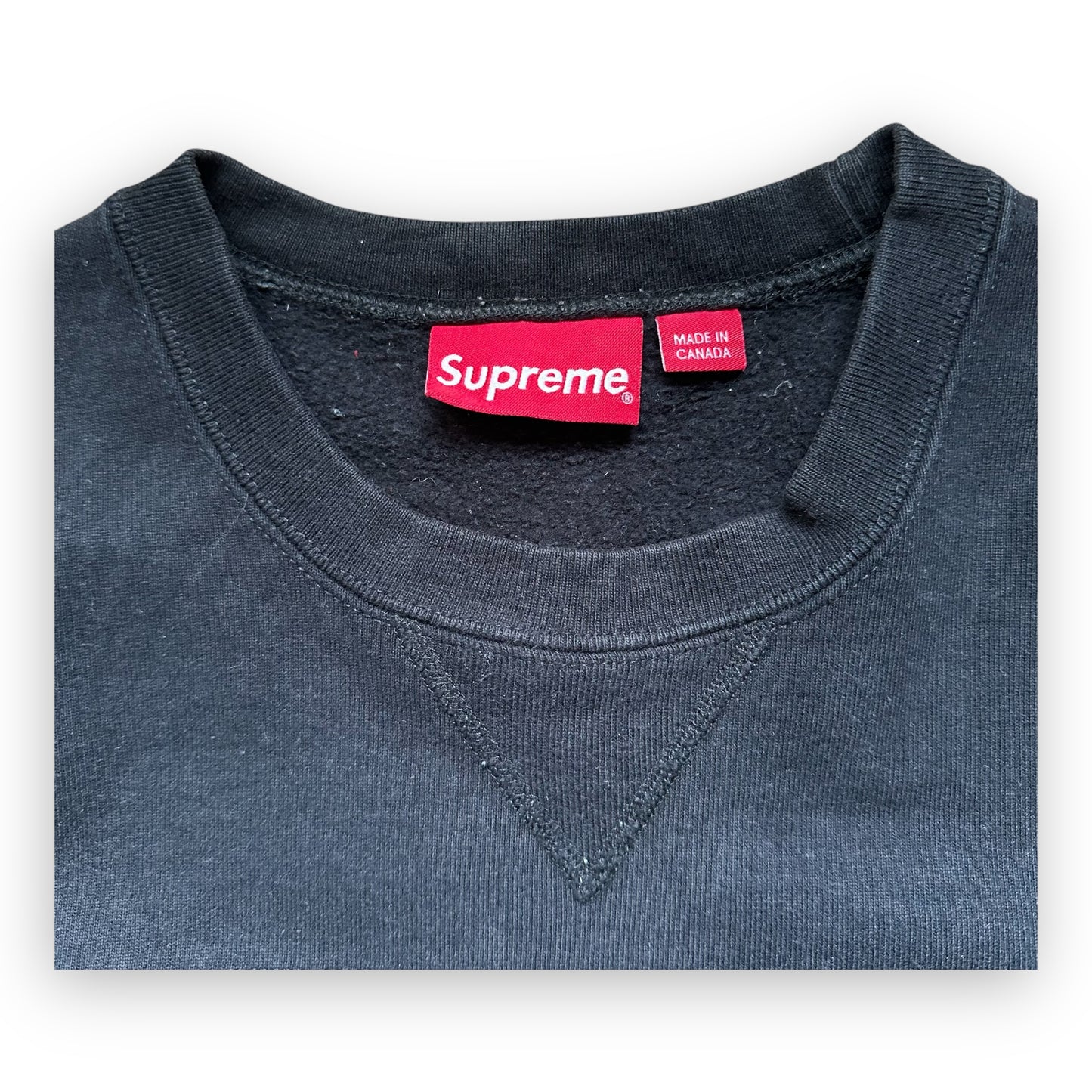 Sweatshirt Crewneck Supreme Zig Zag Stitch Panel Black FW17 (M)