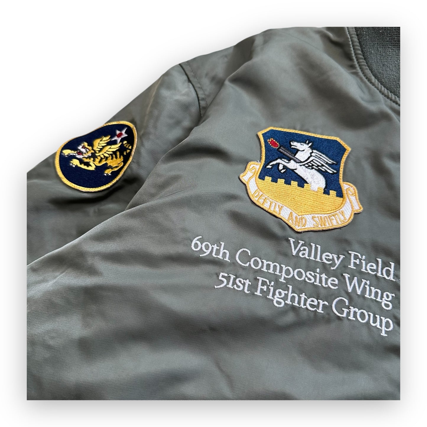 Jacket Avirex Bomber Pilot L-2b 26th Fighter Squadron Kaki Vintage (L)