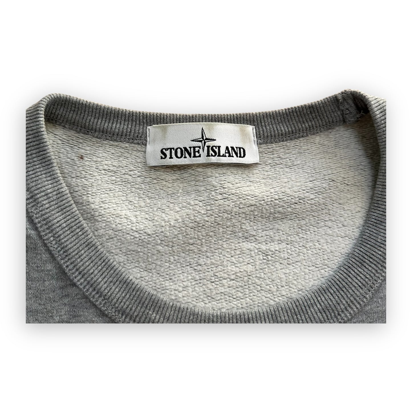 Sweatshirt Crewneck Stone Island Embroidery Logo Grey (M)