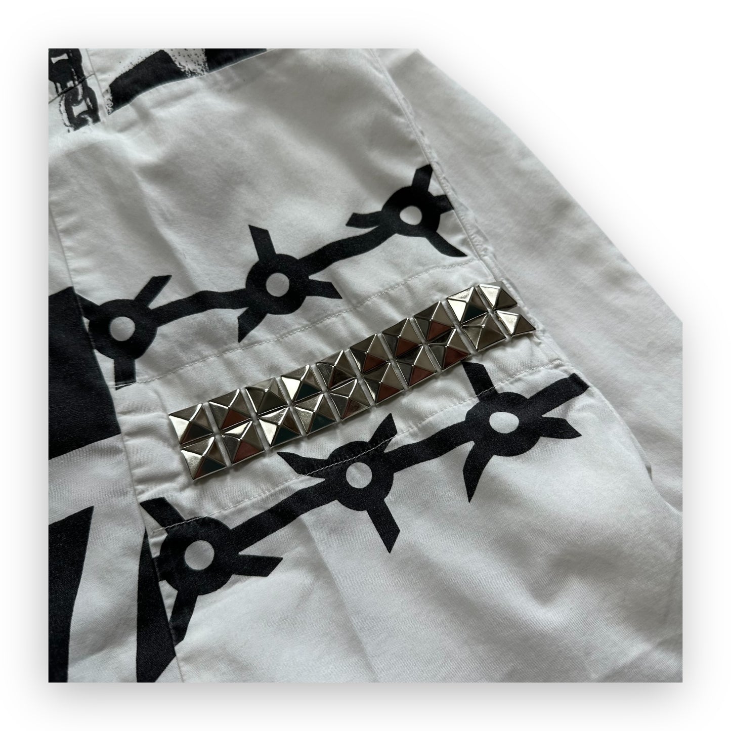 Shirt Comme des Garcons SHIRT Studded White Black Metallic vintage (XL)