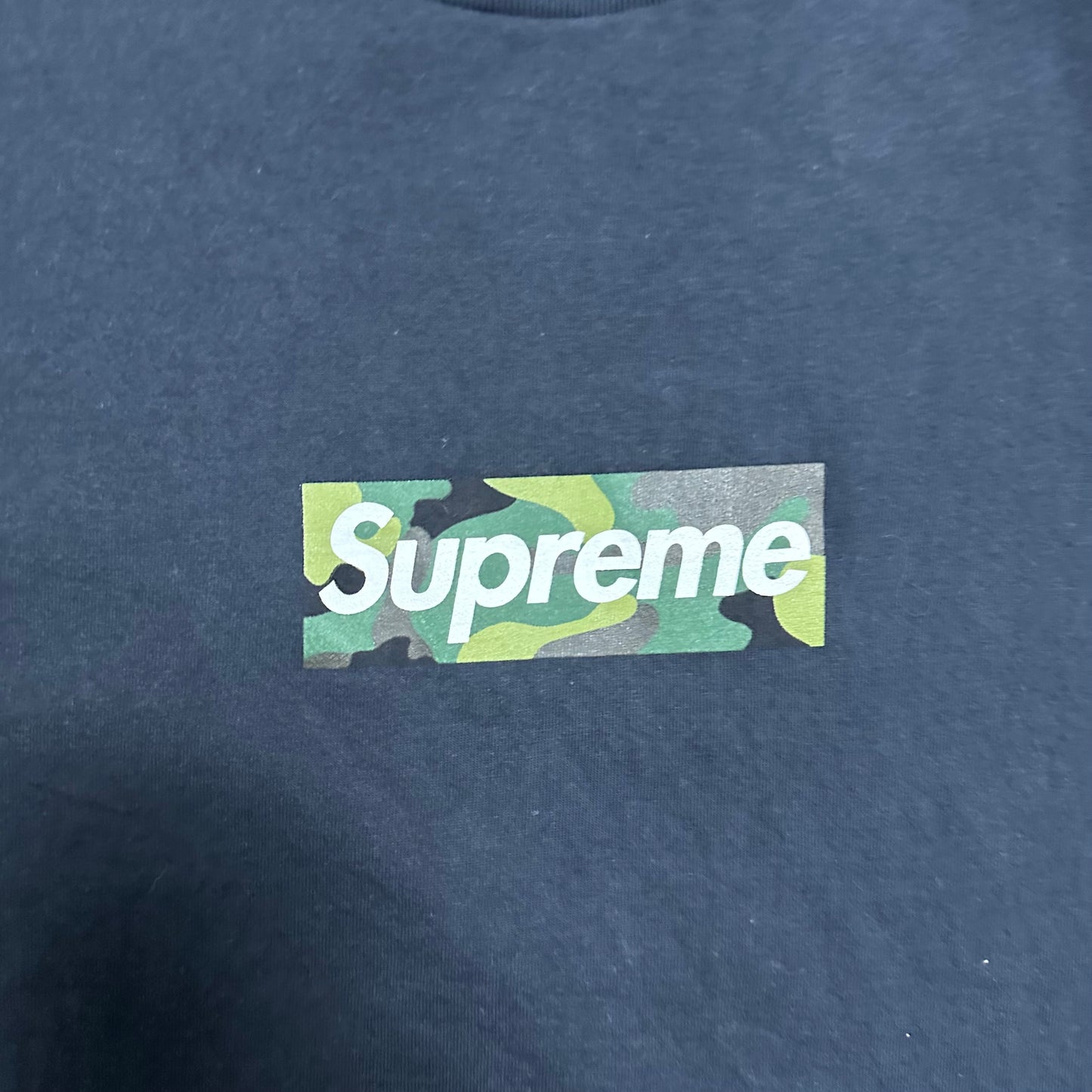 Tee Supreme Box Logo Navy Camo FW23 (XXL)