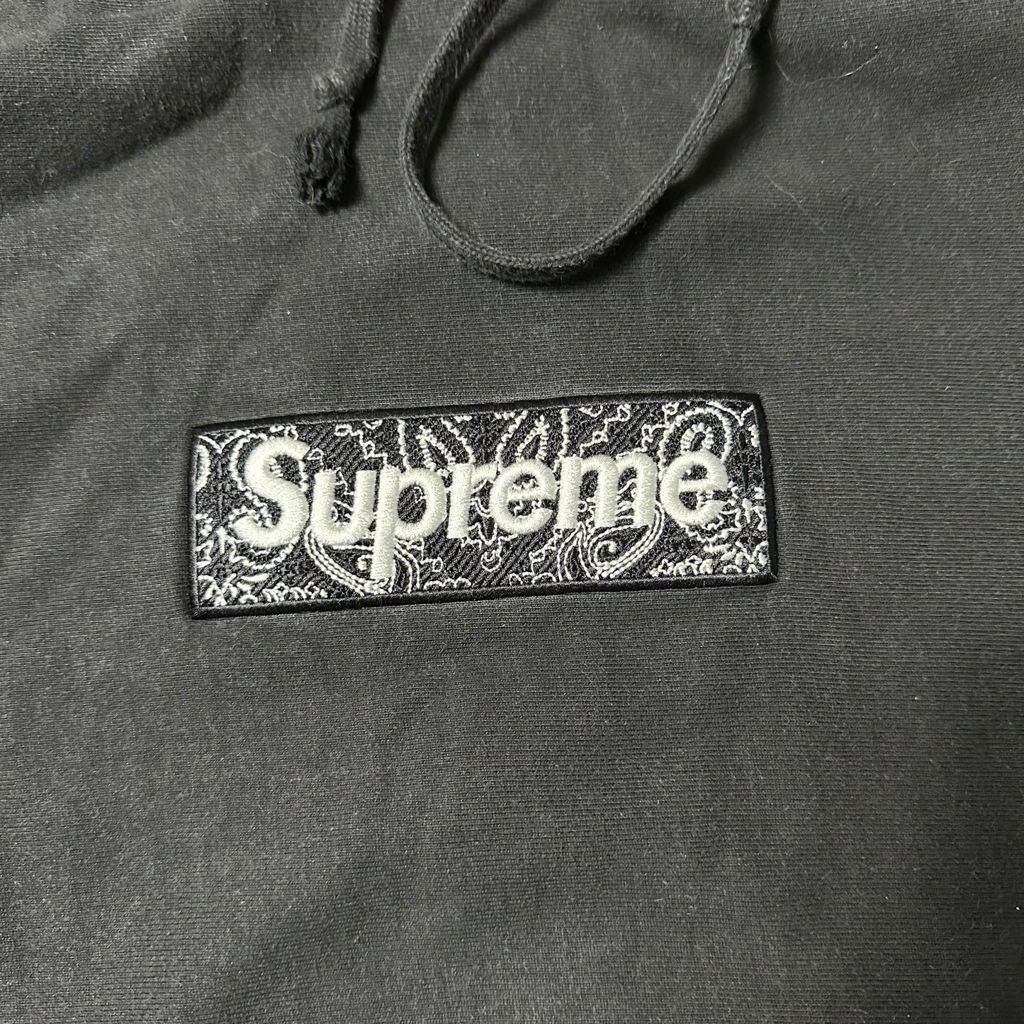 Sweatshirt Hoodie Supreme Box Logo Bandana Black FW19 (L)