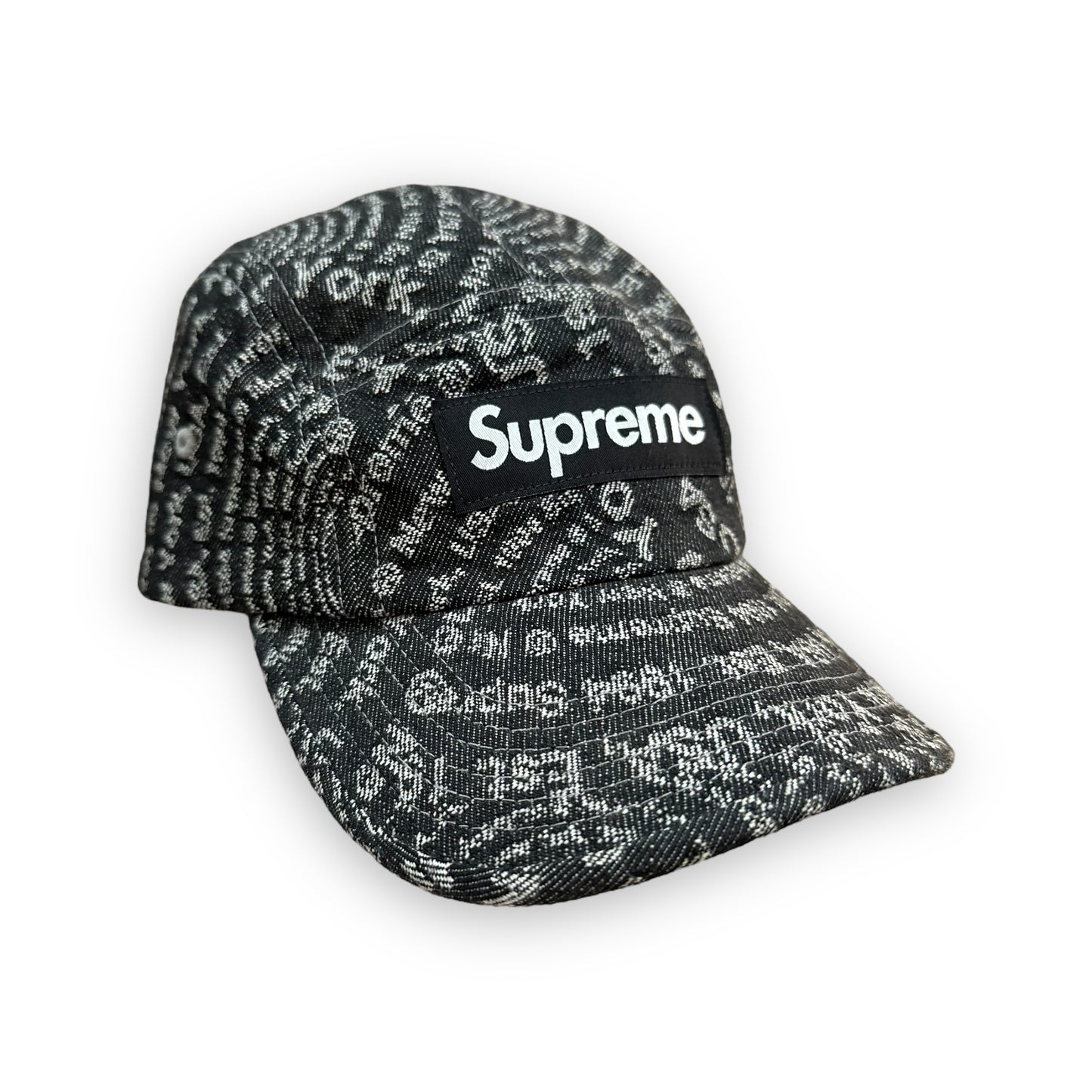 Cap Supreme Circles Jacquard Denim Camp Black FW21
