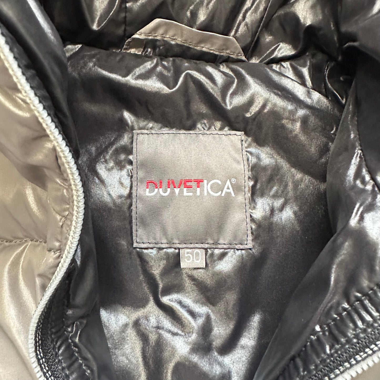 Puffer Jacket Duvetica Full Zip Grey Burgundy (M)