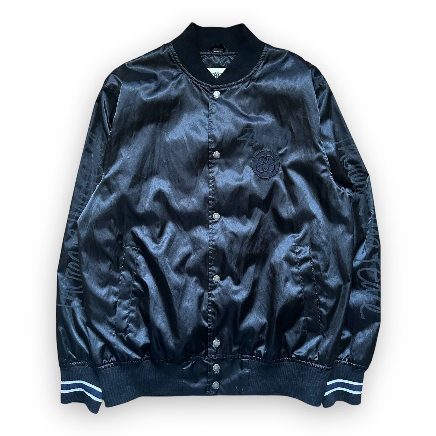 Jacket Stussy Varsity Bomber Nylon Black vintage (L)