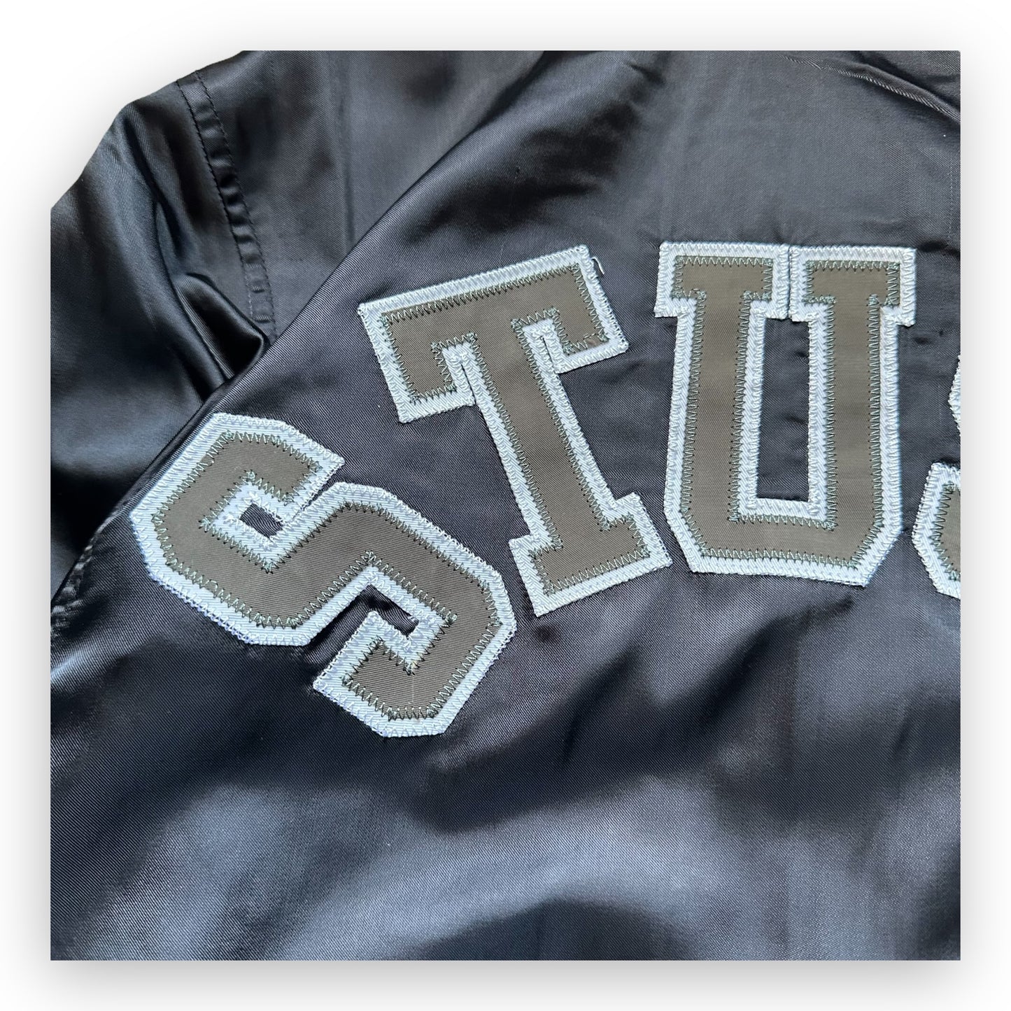 Jacket Stussy Varsity Bomber Nylon Black vintage (M)