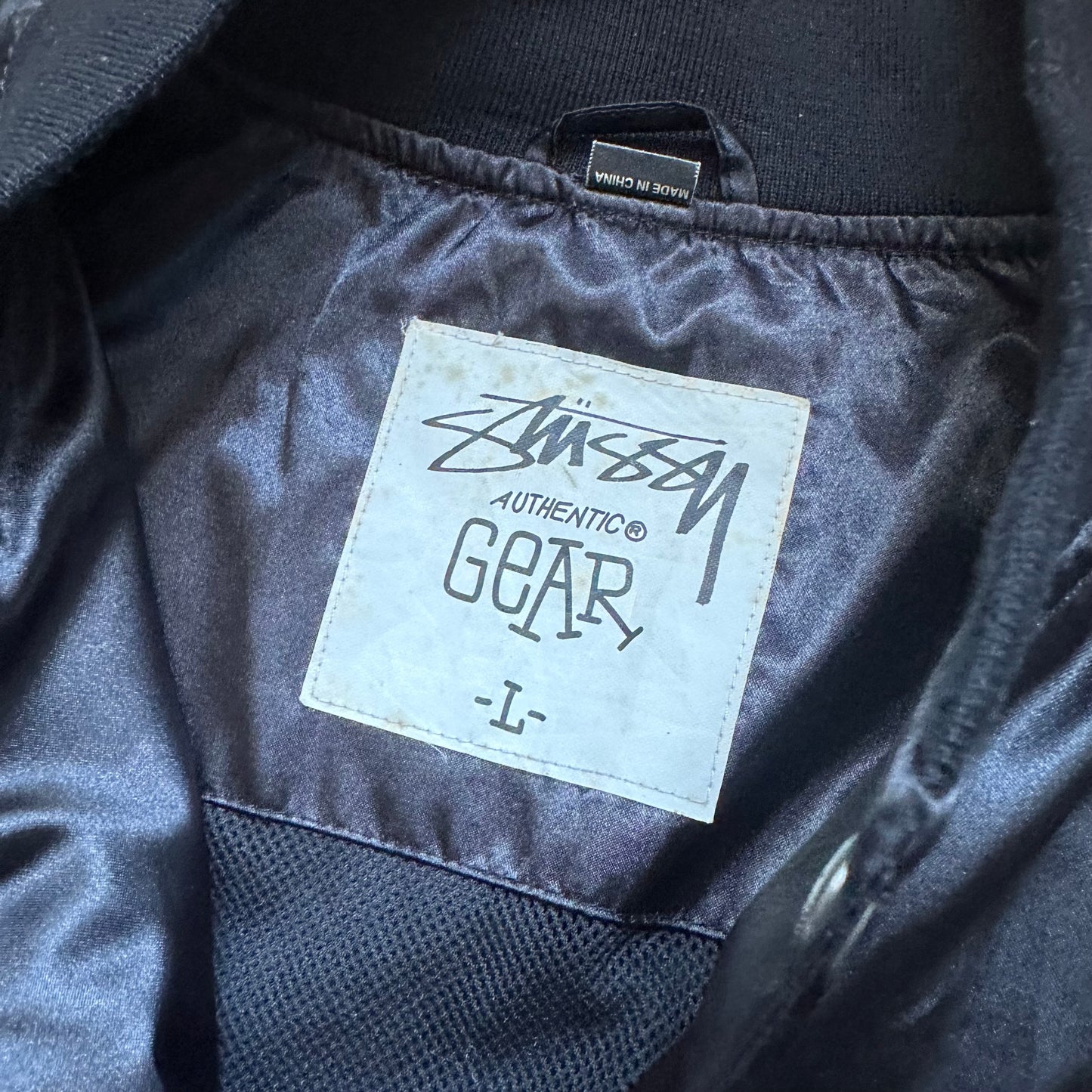 Jacket Stussy Varsity Bomber Nylon Black vintage (L)