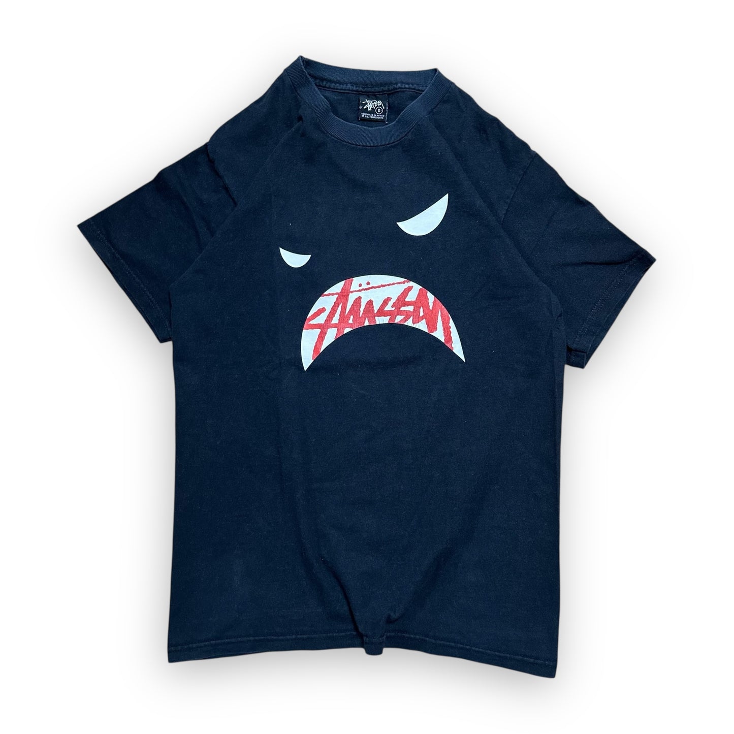 Tee Stussy Angry Face Black Orange vintage (S)