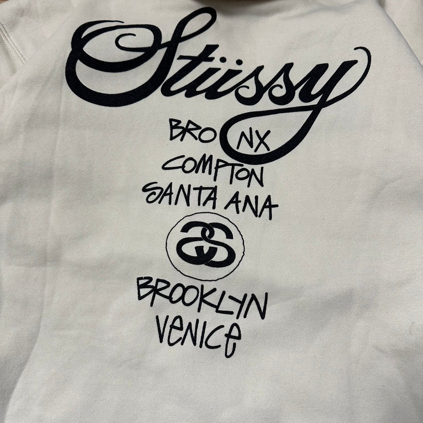 Sweatshirt Hoodie Zip Stussy World tour Cream (XL)