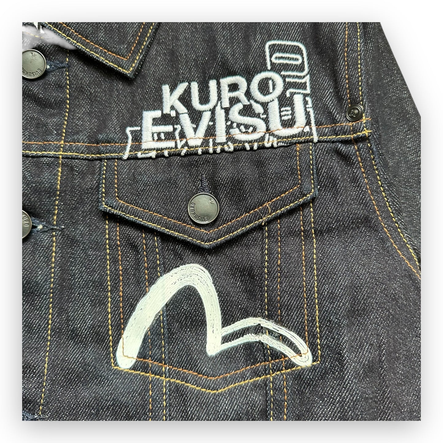 Jacket Evisu Denim Kuro White (S)